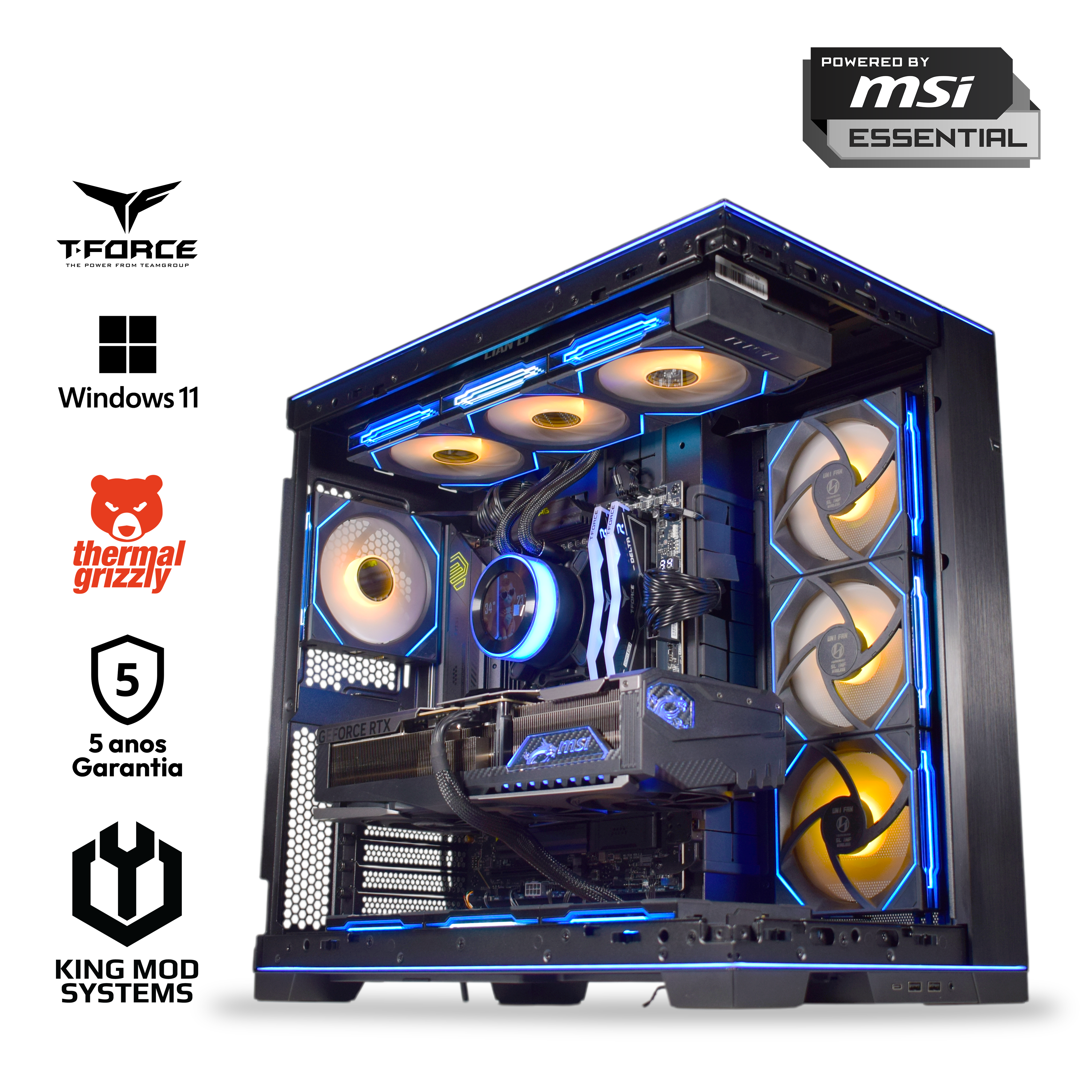 Picture of Picture of Computador King Mod Gamer-PC Ryzen 7 9800X3D 64GB DDR5 2TB RTX 5090 WiFi W11 V2