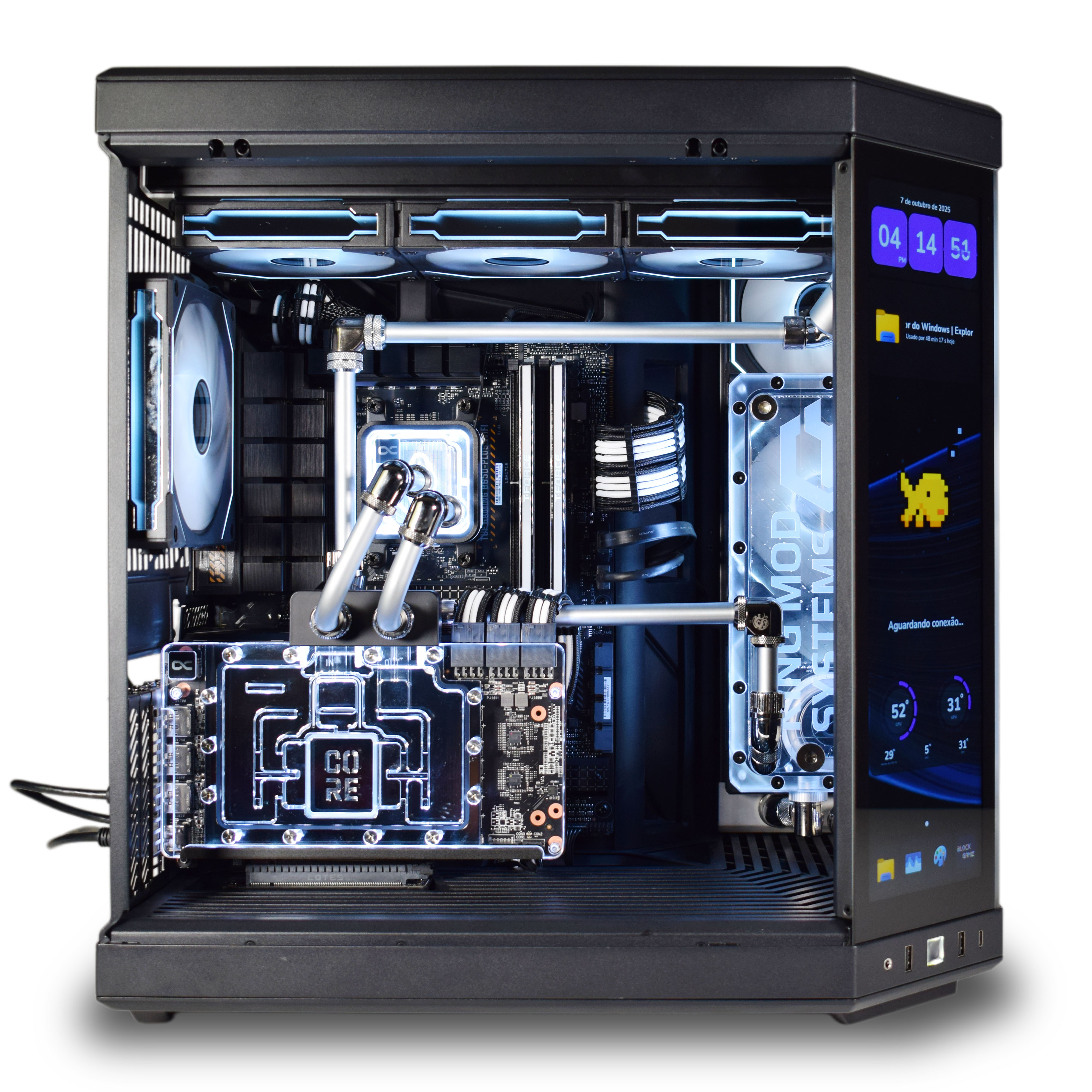 King Mod Systems - Computador King Mod Liquid-PC Ryzen 7 9800X3D 32GB DDR5 2TB RX 9070 XT WiFi W11
