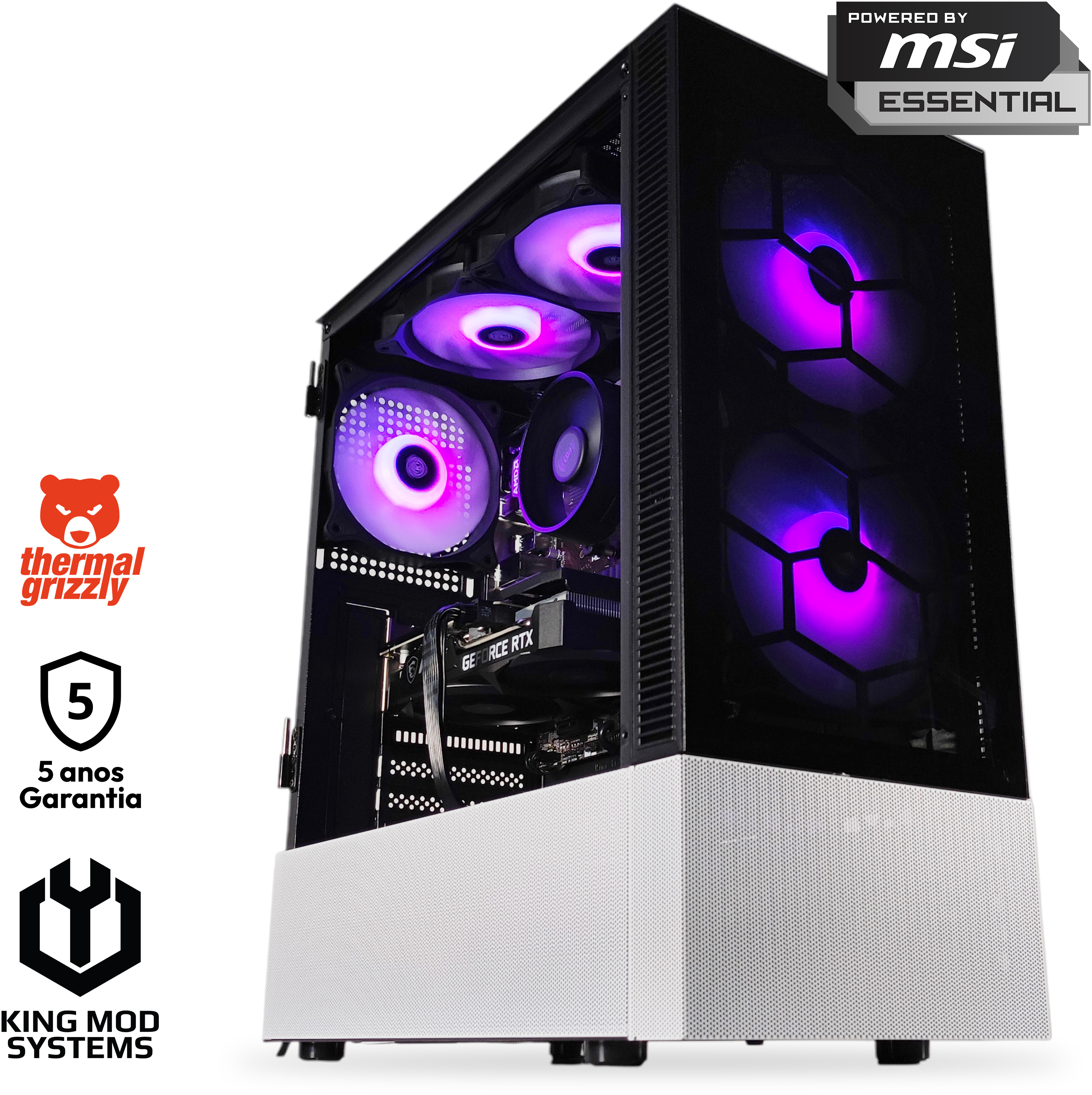King Mod Systems - Computador King Mod Limited-PC Ryzen 5 5500 16GB DDR4 500GB RTX 3050 8GB WiFi W11