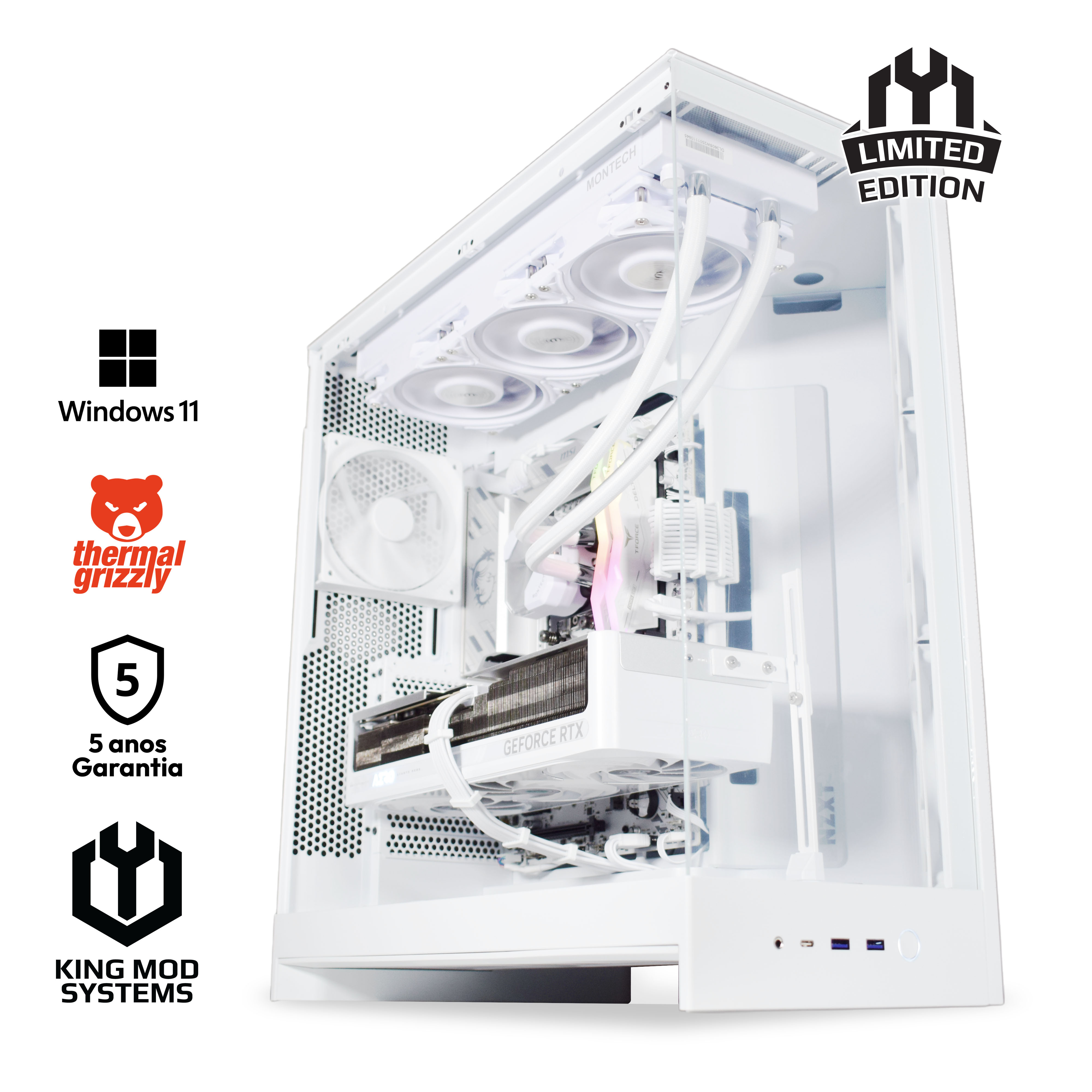 King Mod Systems - Computador King Mod Limited-PC Ryzen 7 9800X3D 32GB DDR5 1TB RTX 5070 Ti WiFi W11