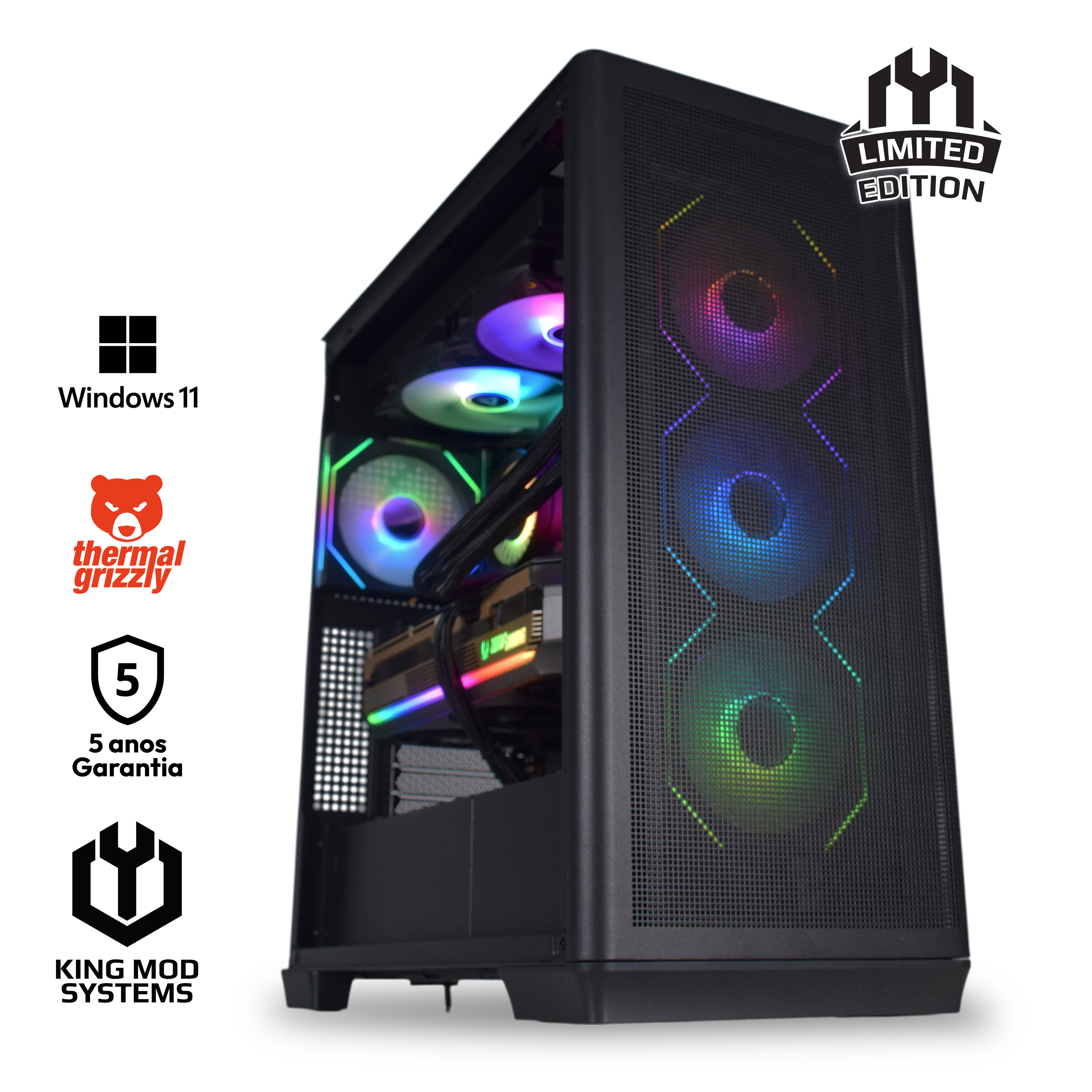 Picture of Picture of Computador King Mod Limited-PC Ryzen 7 9800X3D 32GB DDR5 2TB RTX 5070 Ti WiFi W11 V2