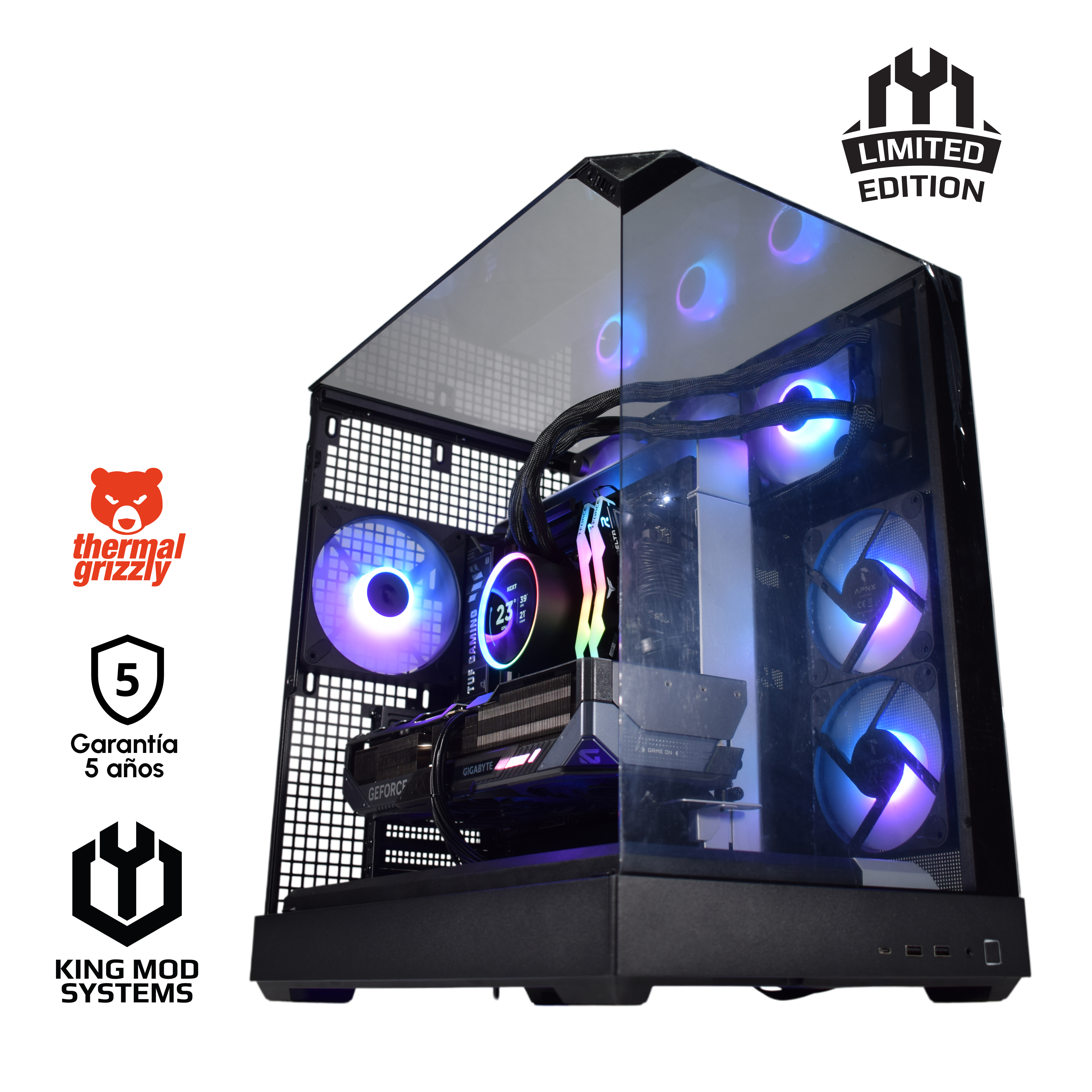 King Mod Systems - Computador King Mod Limited-PC Ryzen 7 9800X3D 32GB DDR5 2TB RTX 5070 Ti WiFi W11