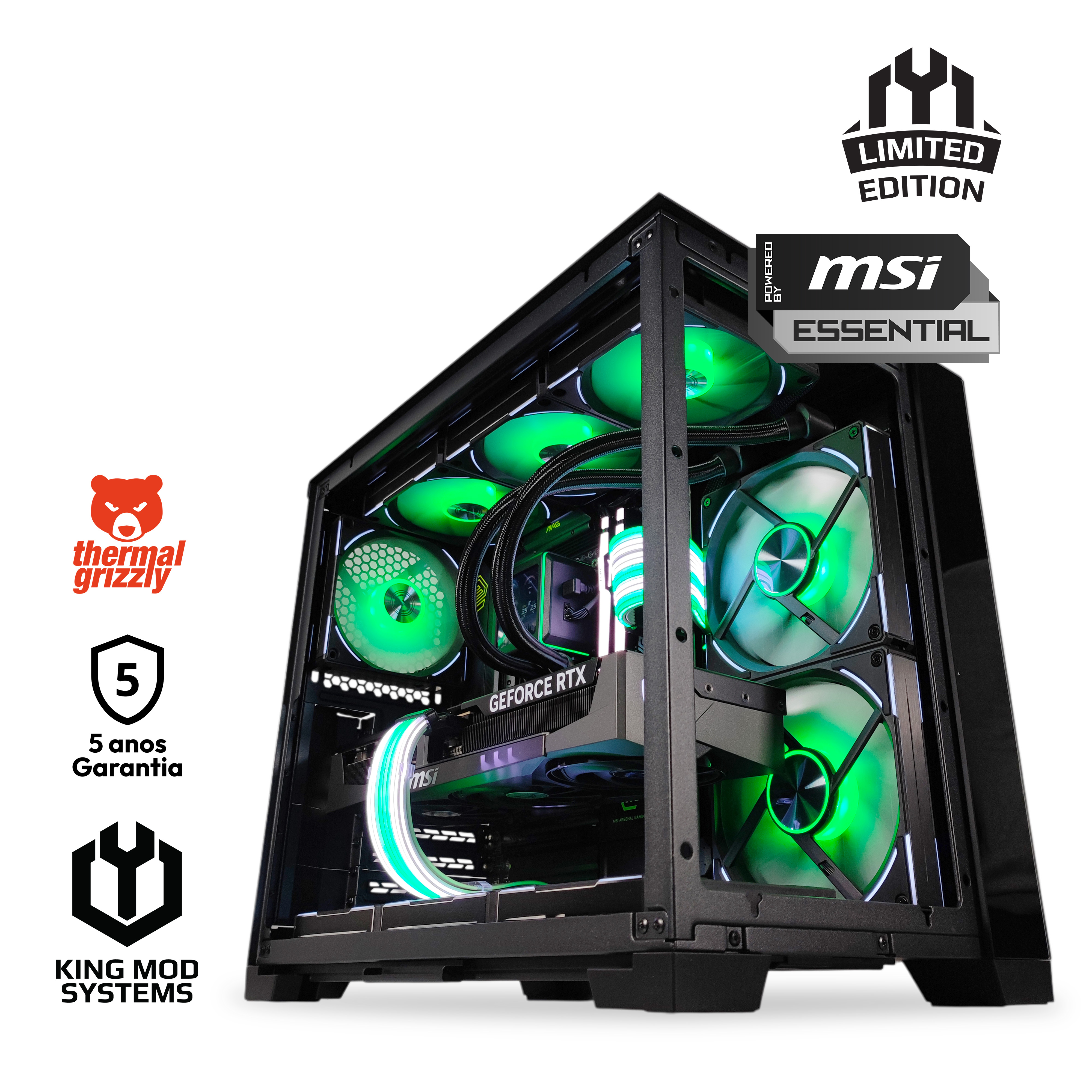 King Mod Systems - Computador King Mod Limited-PC Ryzen 7 9800X3D 32GB DDR5 2TB RTX 5080 WiFi W11 V2