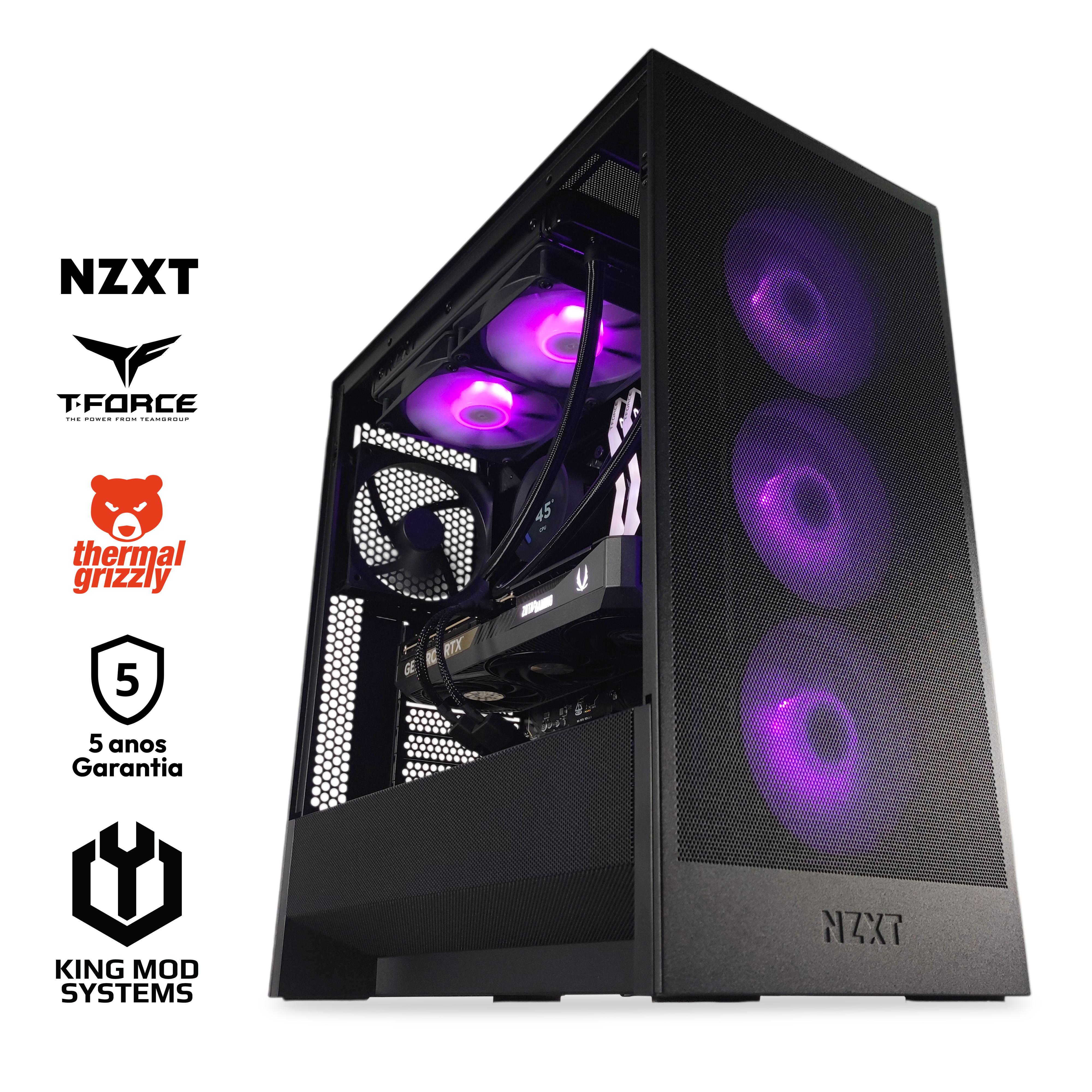 Picture of Picture of Computador King Mod Gamer-PC NZXT Ryzen 5 9600X 32GB DDR5 1TB RTX 5070 WiFi W11