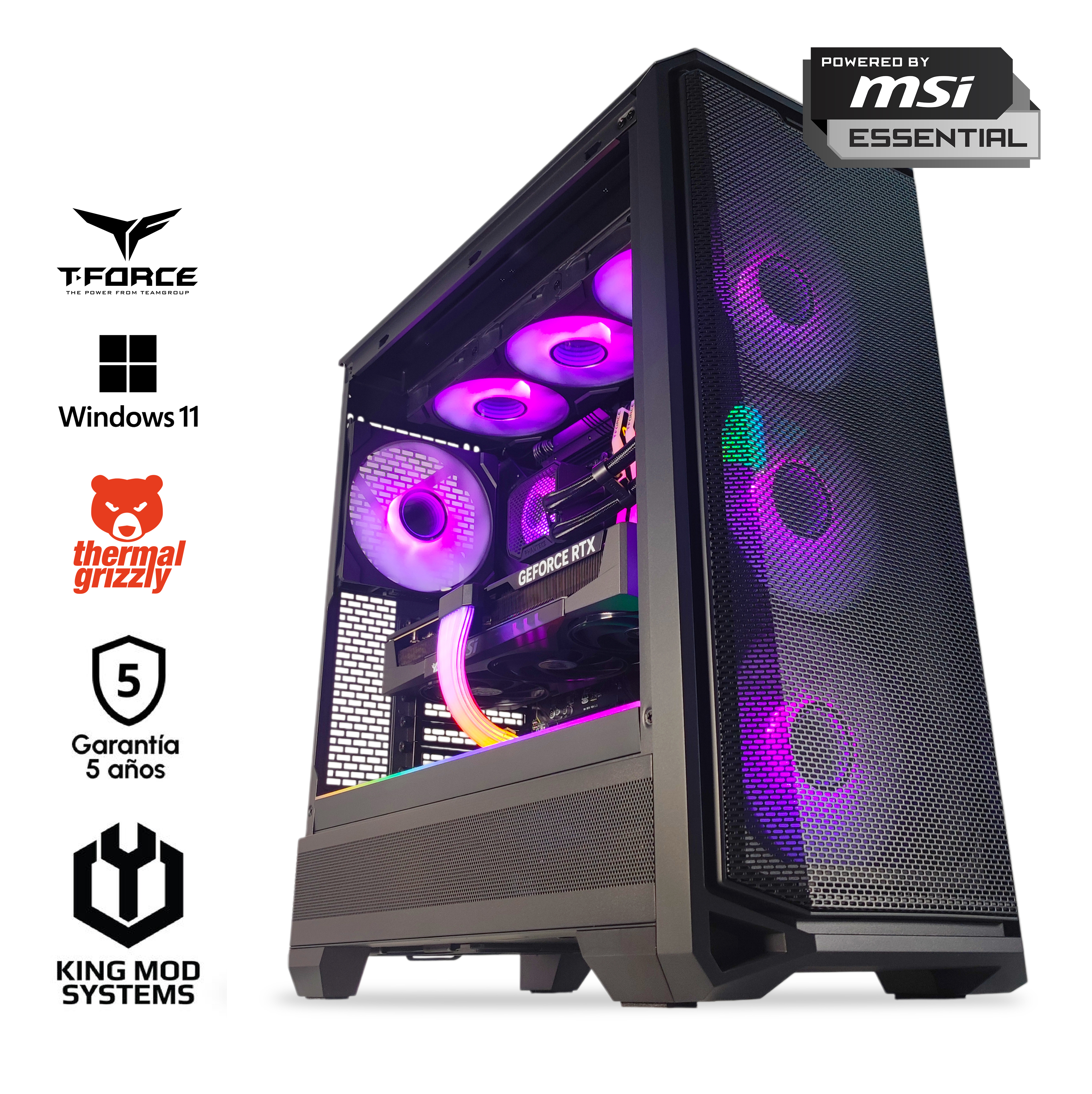 Picture of Picture of Computador King Mod Gamer-PC Ryzen 7 9700X 32GB DDR5 1TB RTX 5070 WiFi W11