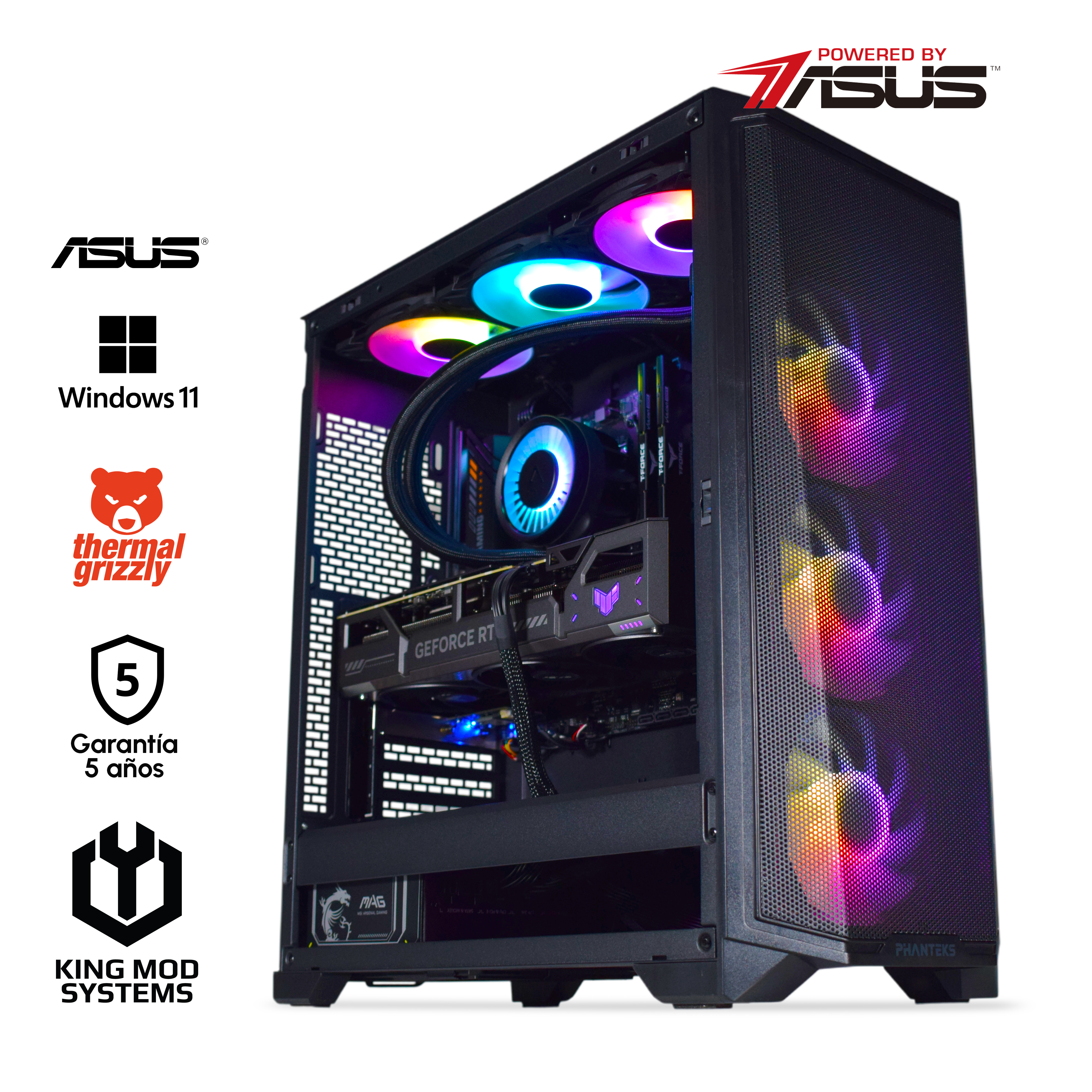 Picture of Picture of Computador King Mod Gamer-PC Powered by ASUS Ryzen 7 7800X3D 32GB DDR5 2TB RTX 5070 WiFi W11