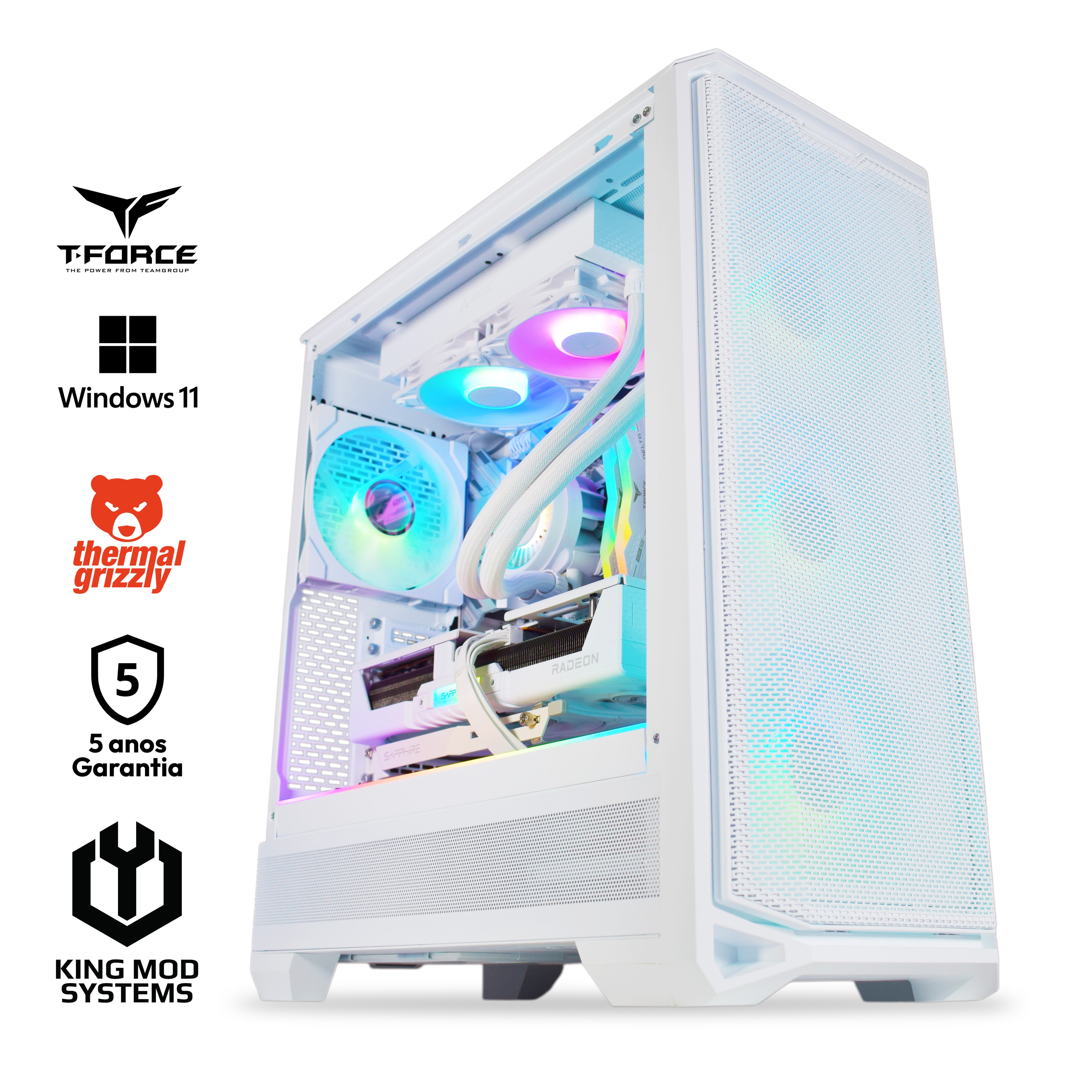 Picture of Picture of Computador King Mod Gamer-PC Ryzen 7 9800X3D 32GB DDR5 2TB RX 9070 XT WiFi W11 V2