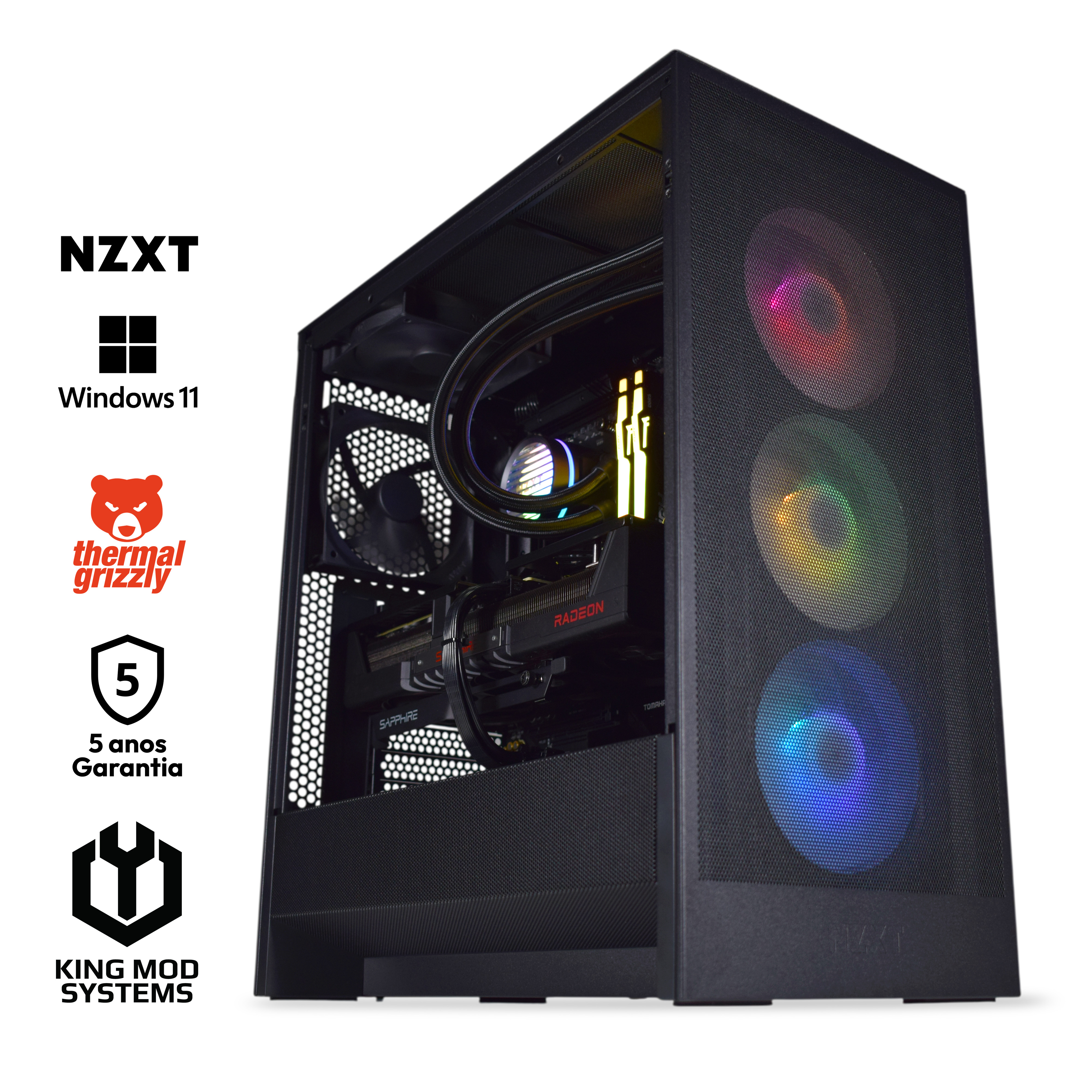 Picture of Picture of Computador King Mod Gamer-PC NZXT Ryzen 7 9800X3D 32GB DDR5 2TB RX 9070 XT WiFi W11 V3