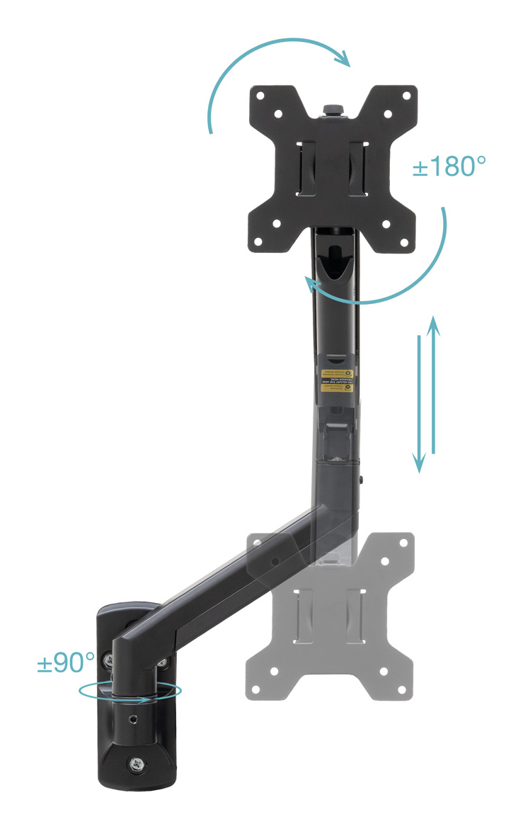 Tooq - Suporte de Parede Tooq  Tilt e Giratório 13" a 34" Preto