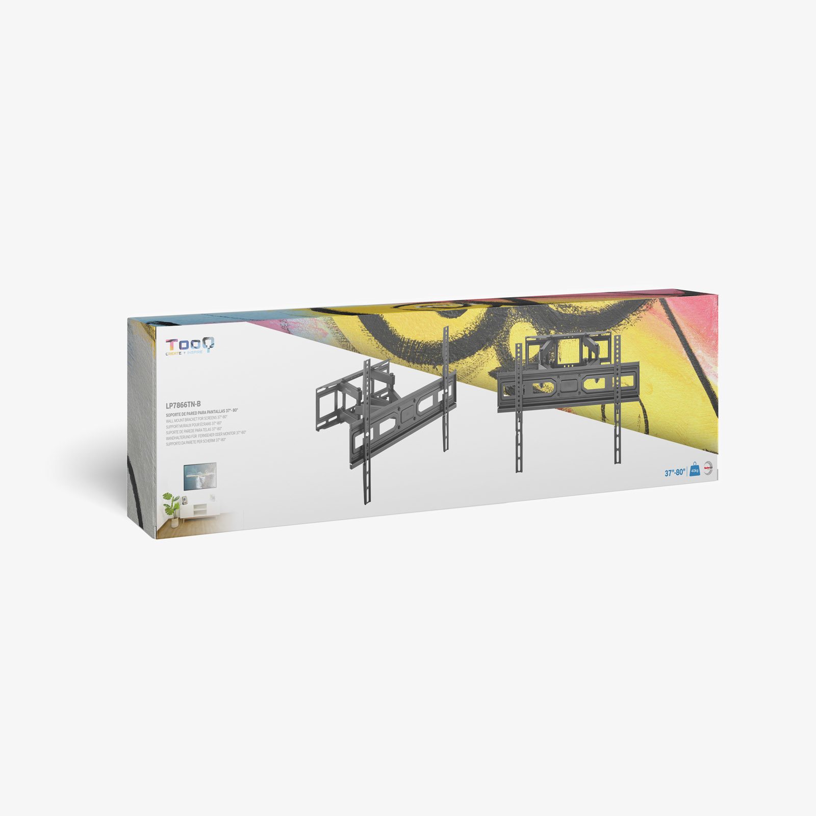 Tooq - Suporte de Parede Tooq Tilt 6 Pivots 32" a 80" Max. 40kg Preto
