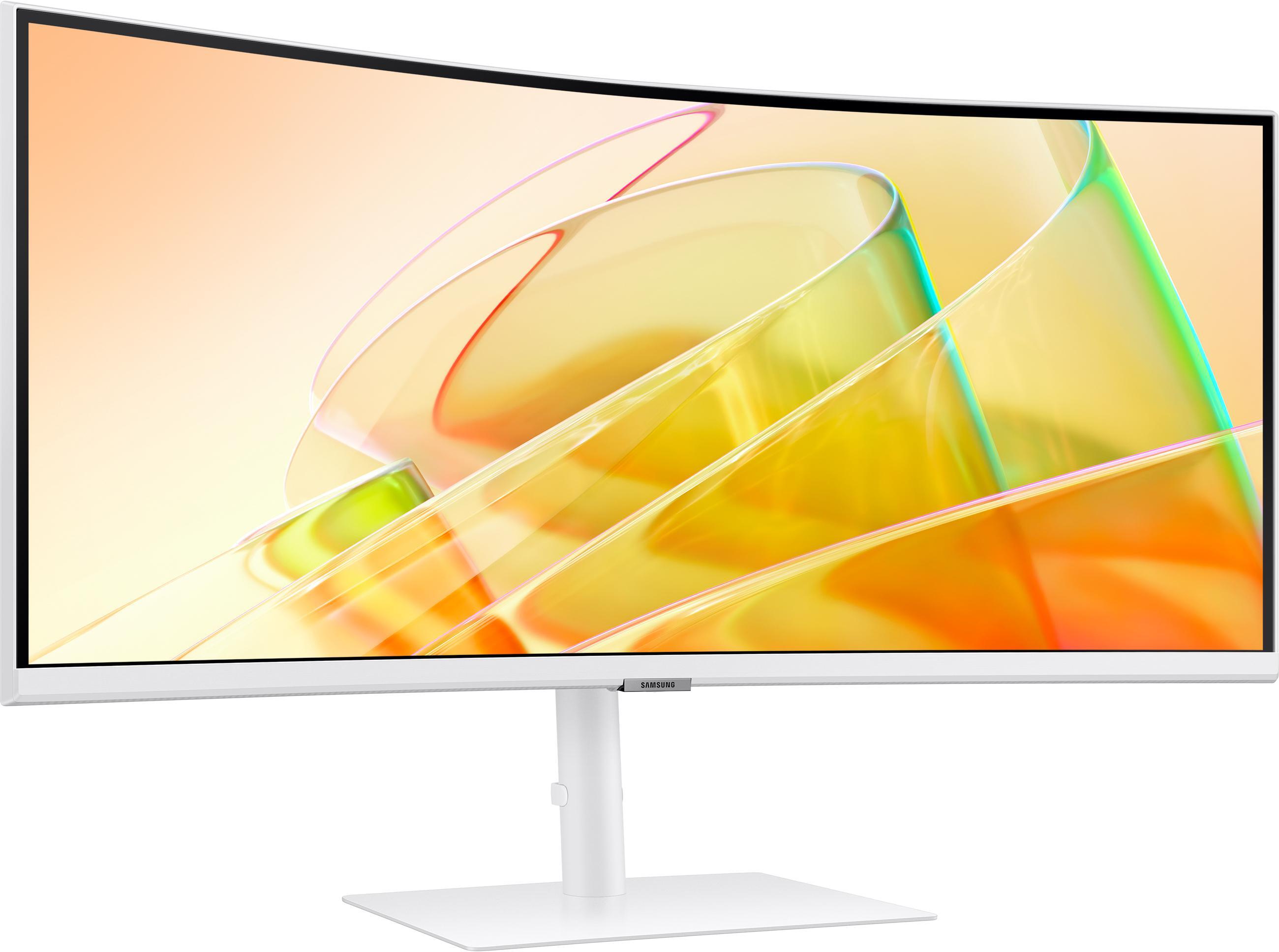 Samsung - Monitor Curvo Samsung ViewFinity S6 34" S65TC VA UWQHD 100Hz FreeSync Thunderbolt 4 KVM Branco