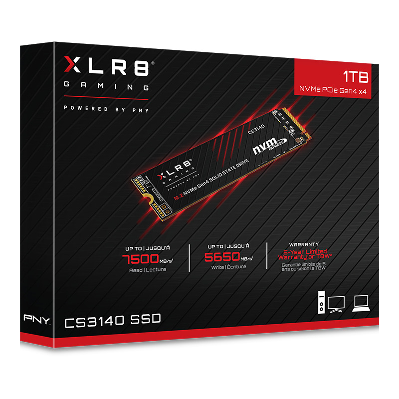 Picture of Picture of SSD PNY XLR8 CS3140 1TB Gen4 M.2 NVMe (7500/5650MB/s)