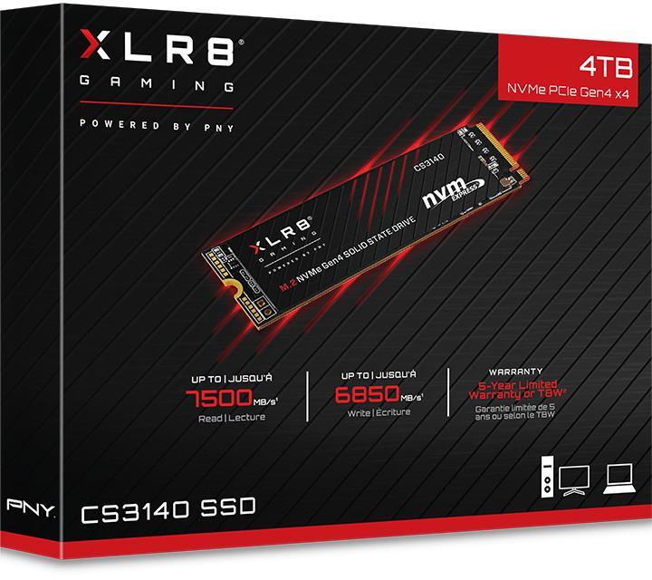 Picture of Picture of SSD PNY XLR8 CS3140 4TB Gen4 M.2 NVMe (7500/6850MB/s)