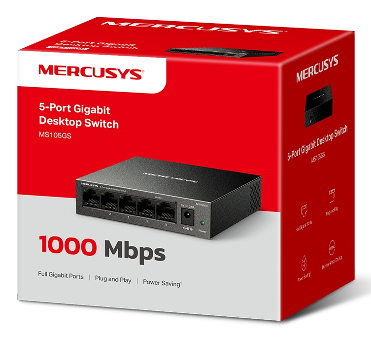 mercusys - Switch SOHO Mercusys MS105GS 5 Portas 10/100/1000 Mbps
