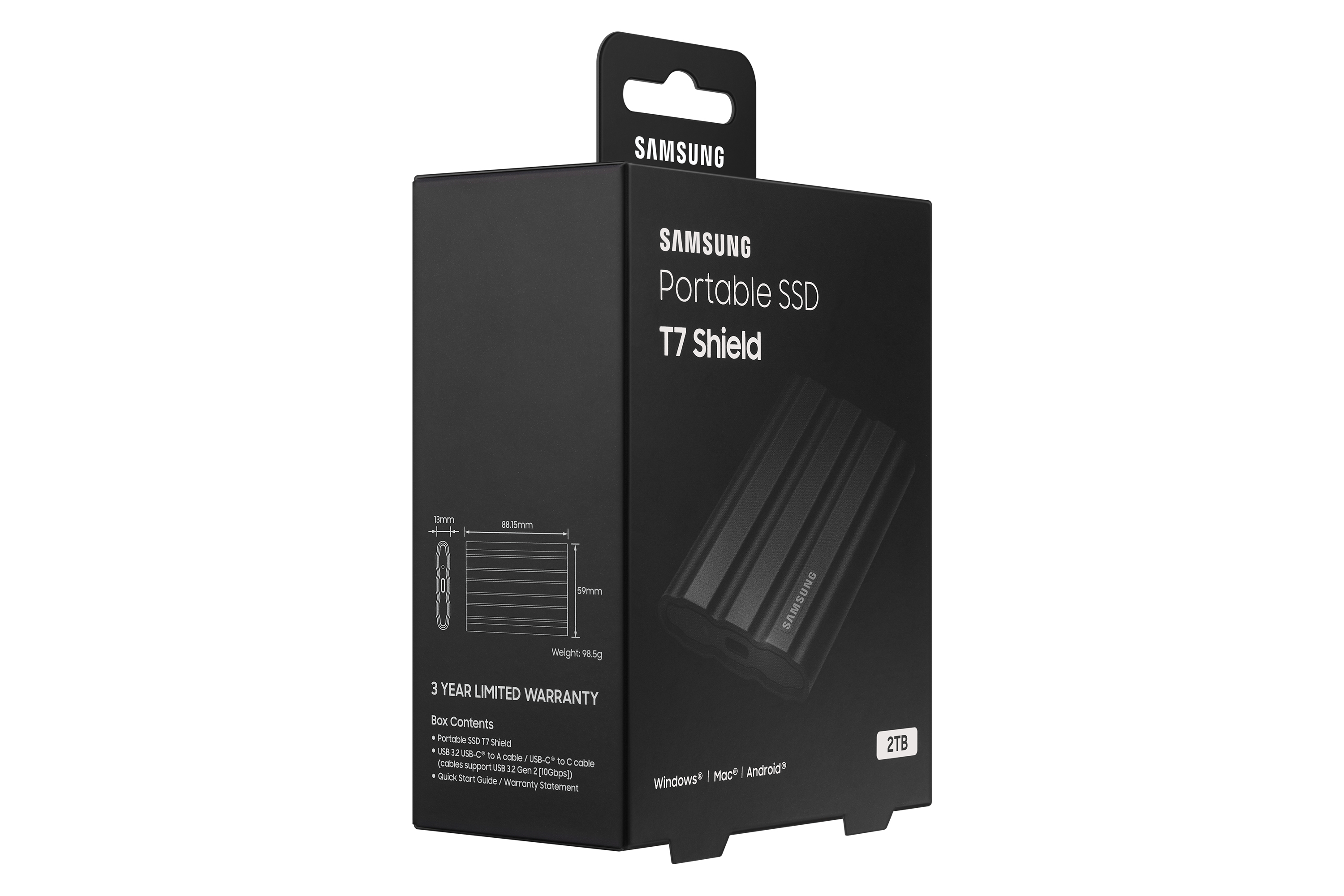 Samsung - SSD Externo Samsung T7 Shield 2TB USB3.2 Gen2 Preto (1050/1000MB/s)