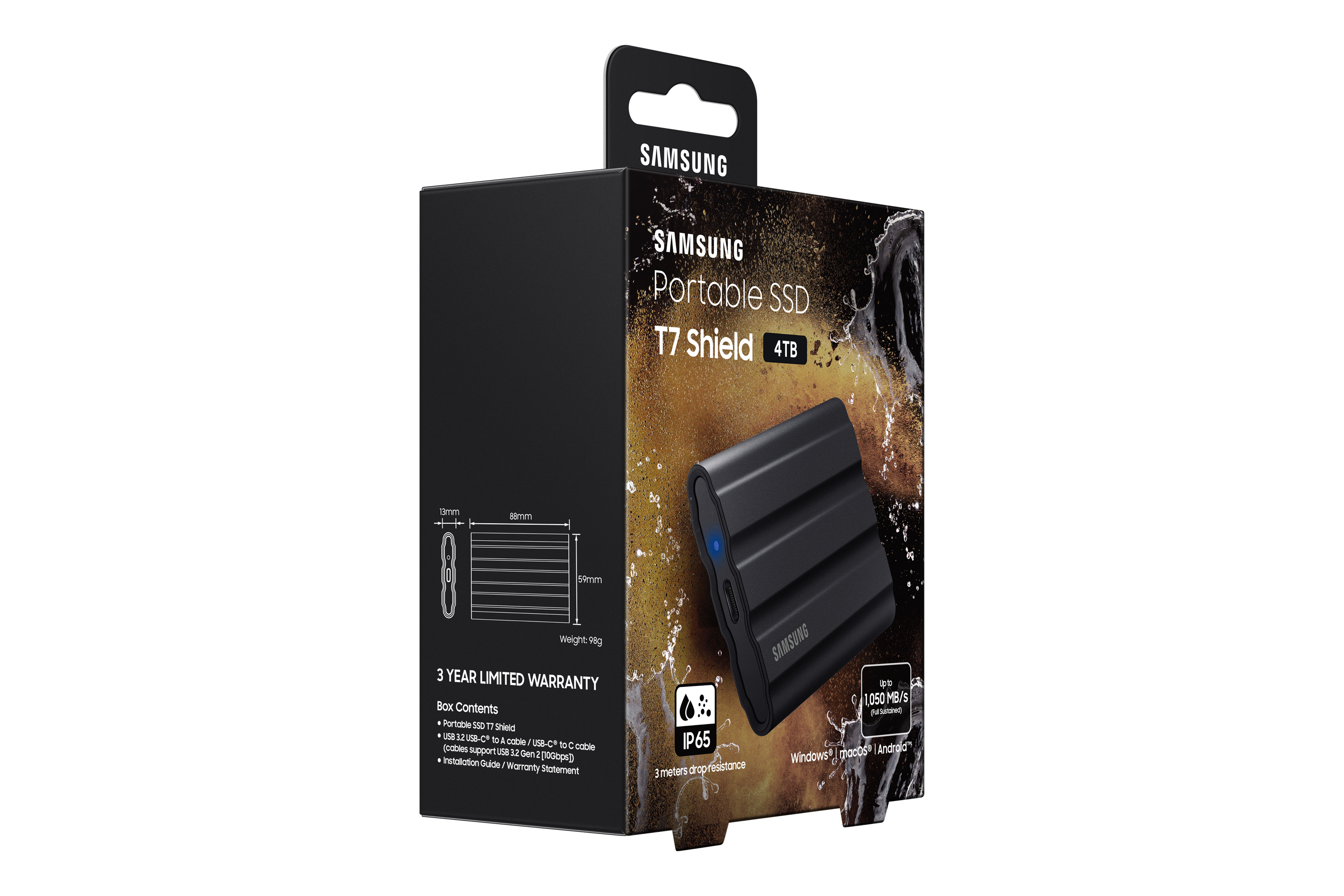 Samsung - SSD Externo Samsung T7 Shield 4TB USB3.2 Gen2 Preto (1050/1000MB/s)