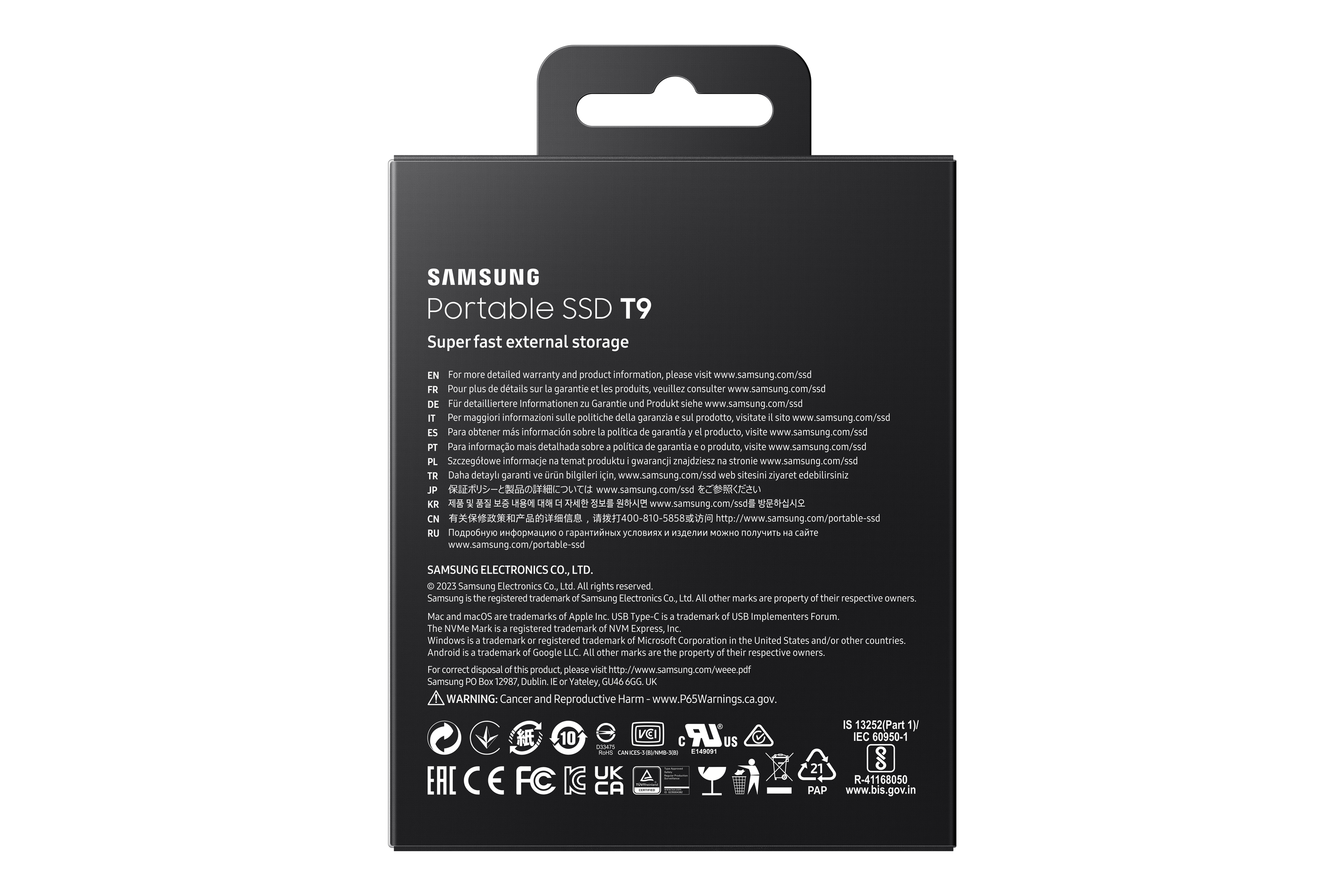Samsung - SSD Externo Samsung Portable T9 1TB USB3.2 Gen2 Preto (2000/1950MB/s)