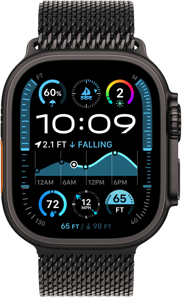 Picture of Picture of Smartwatch Apple Watch Ultra 2 GPS + Cellular 49mm Titânio Preto c/ Loop Milanesa Titânio Preto - M