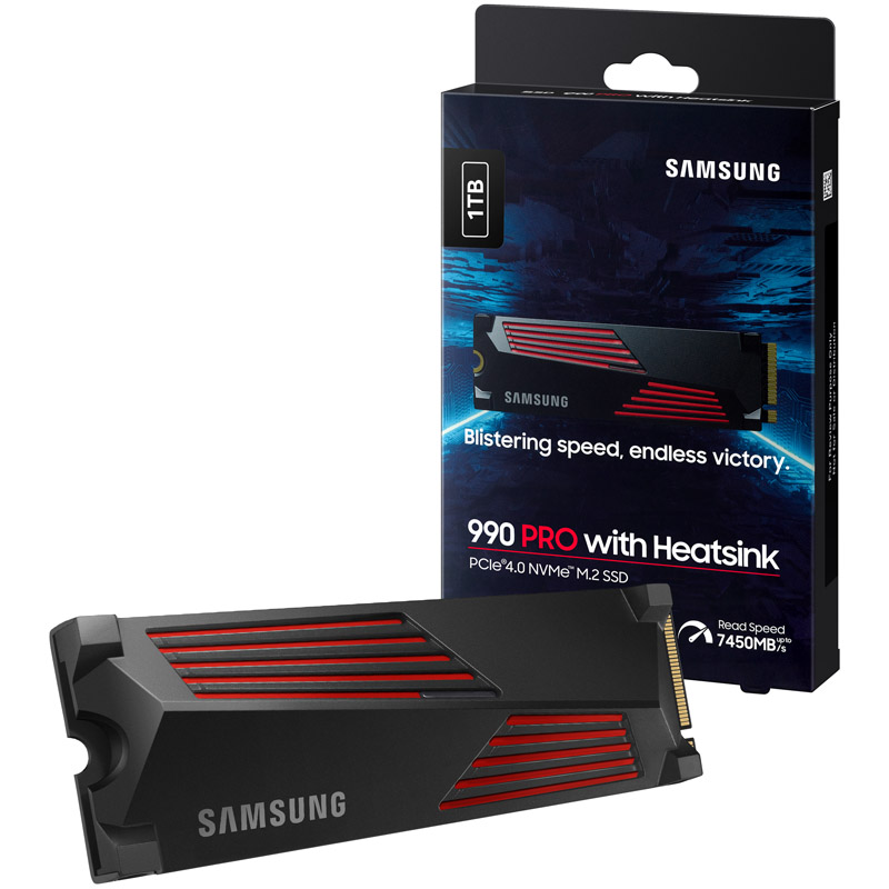 Picture of Picture of SSD Samsung 990 PRO 1TB Heatsink Gen4 M.2 NVMe (7450/6900MB/s)