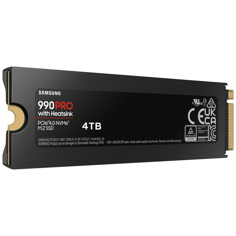 Samsung - SSD Samsung 990 PRO 4TB Gen4 M.2 NVMe (7450/6900MB/s) Heatsink