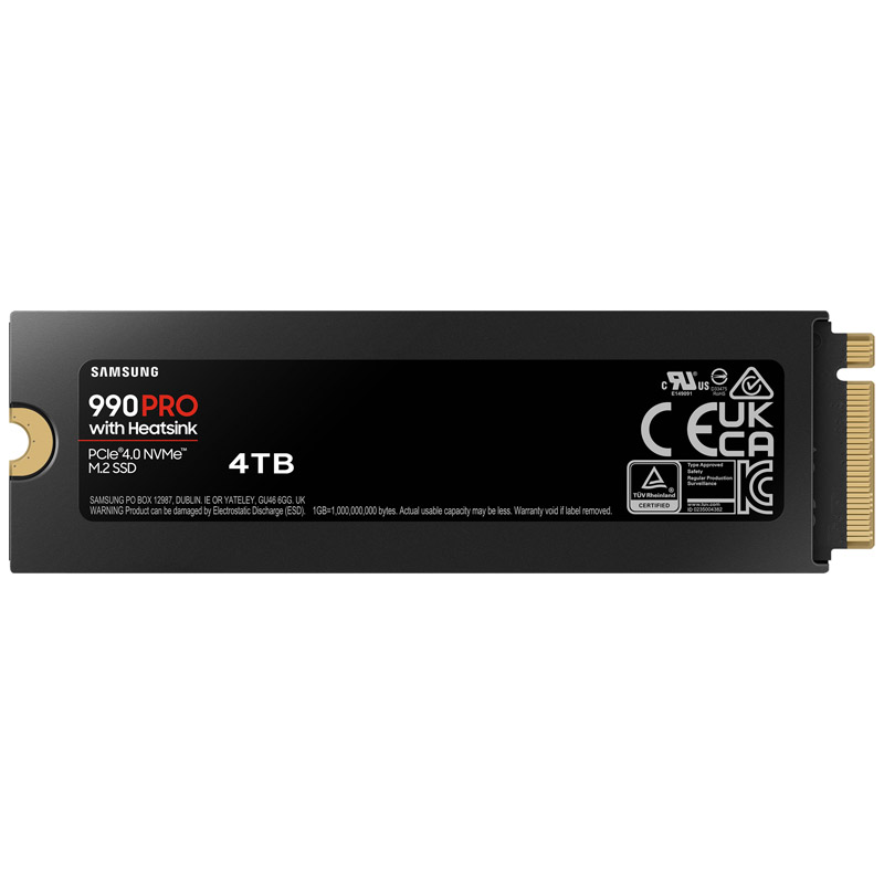 Samsung - SSD Samsung 990 PRO 4TB Gen4 M.2 NVMe (7450/6900MB/s) Heatsink