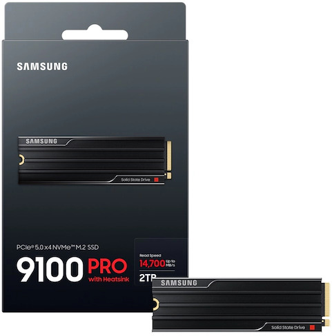 Samsung - SSD Samsung 9100 Pro 2TB Heatsink Gen5 M.2 NVMe (14700/13300MB/s)
