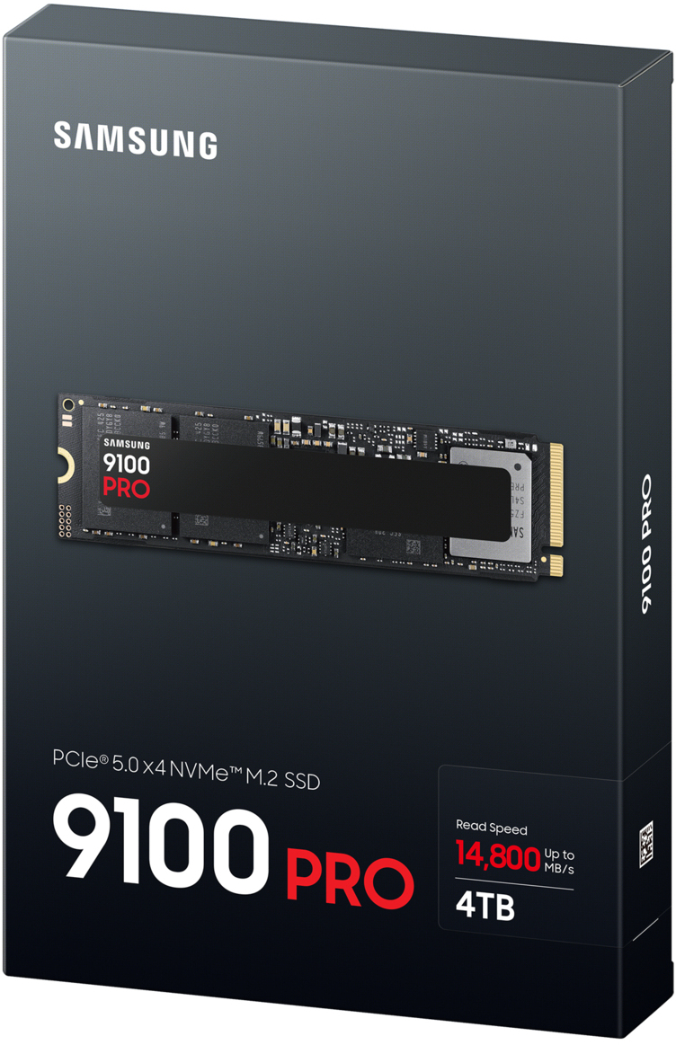 Samsung - SSD Samsung 9100 Pro 4TB Gen5 M.2 NVMe (14700/13300MB/s)