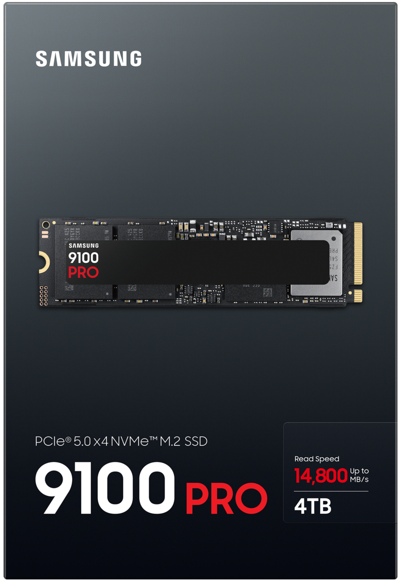 Samsung - SSD Samsung 9100 Pro 4TB Gen5 M.2 NVMe (14700/13300MB/s)