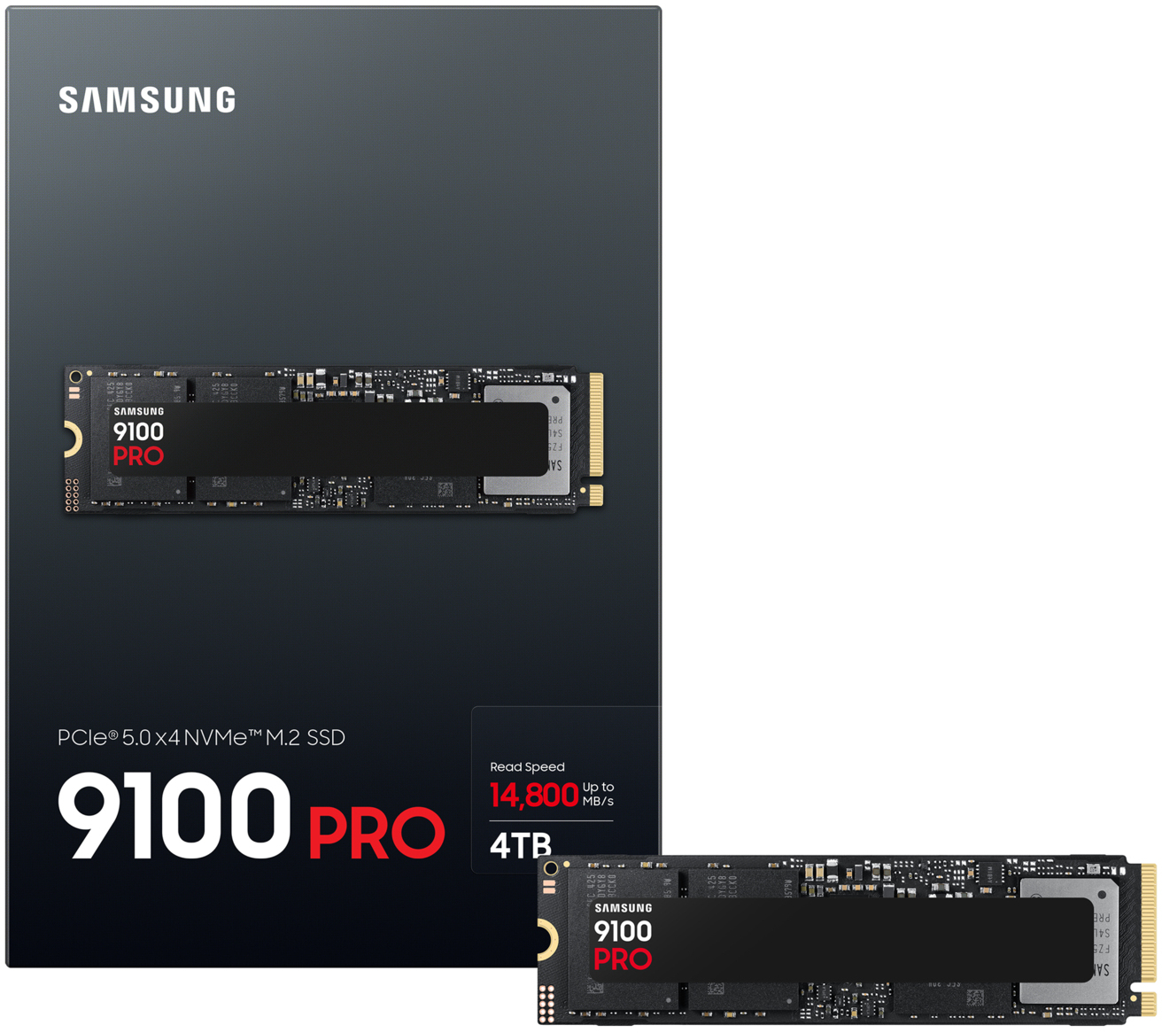 Samsung - SSD Samsung 9100 Pro 4TB Gen5 M.2 NVMe (14700/13300MB/s)