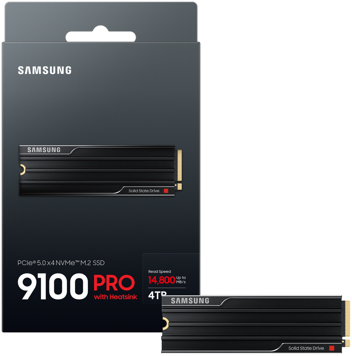 Samsung - SSD Samsung 9100 Pro 4TB Heatsink Gen5 M.2 NVMe (14700/13300MB/s)