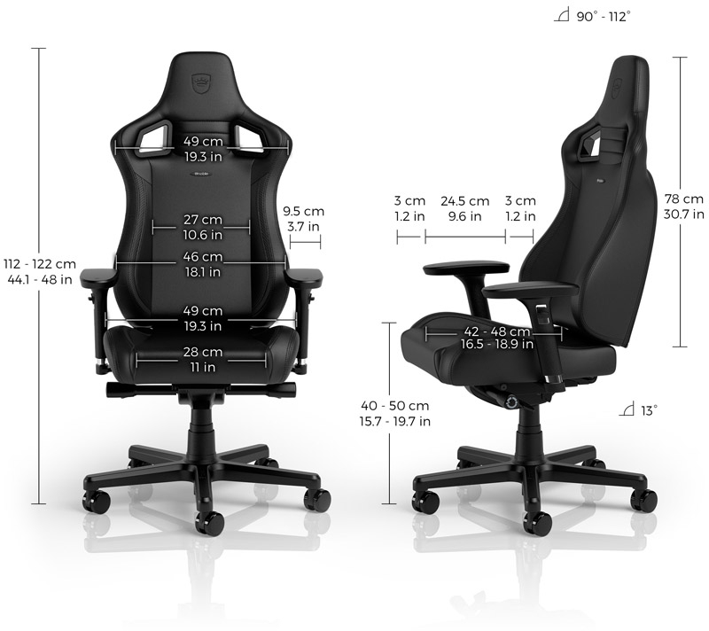 noblechairs - Cadeira noblechairs EPIC Compact - Preto / Carbono