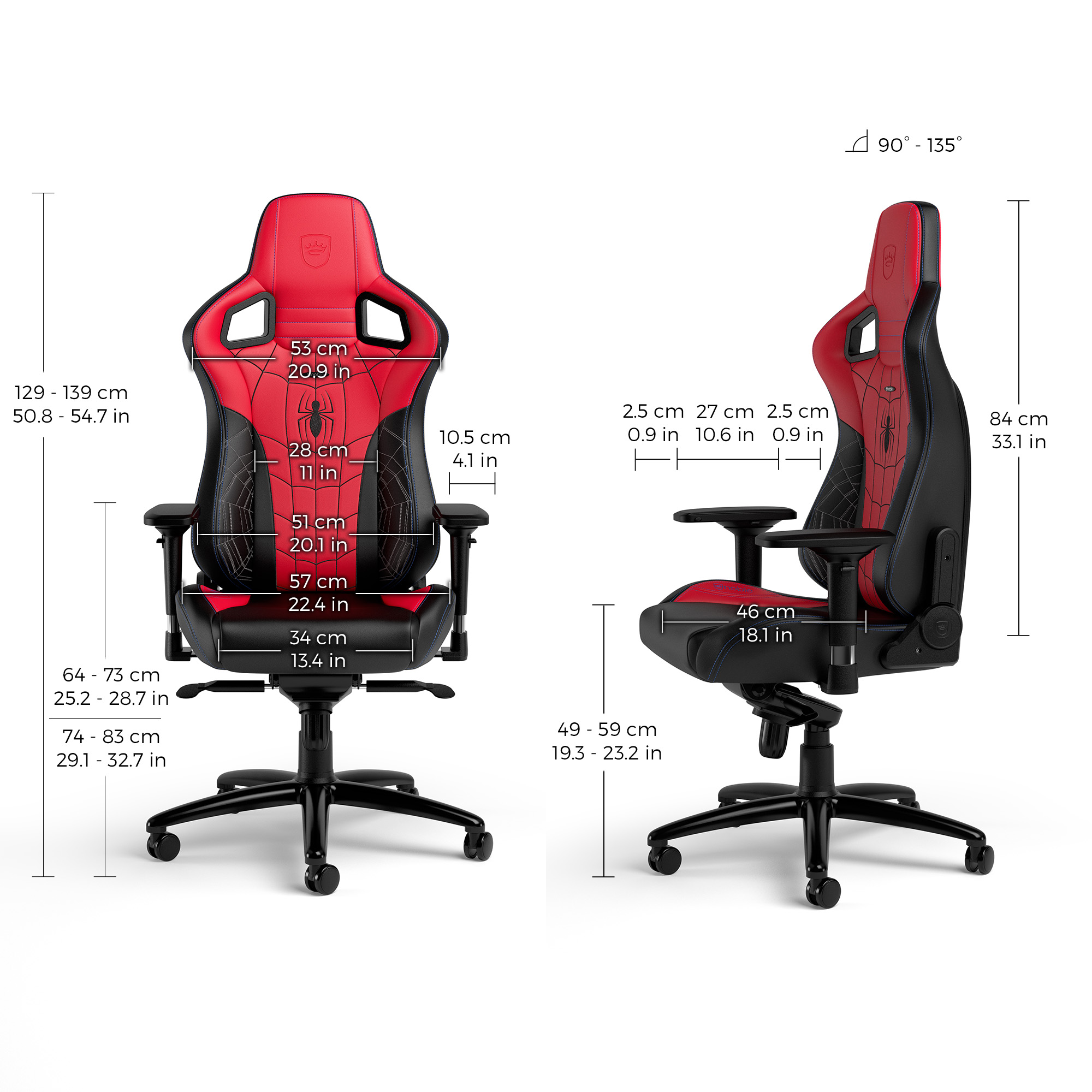 noblechairs - Cadeira noblechairs EPIC - Spider-Man Edition
