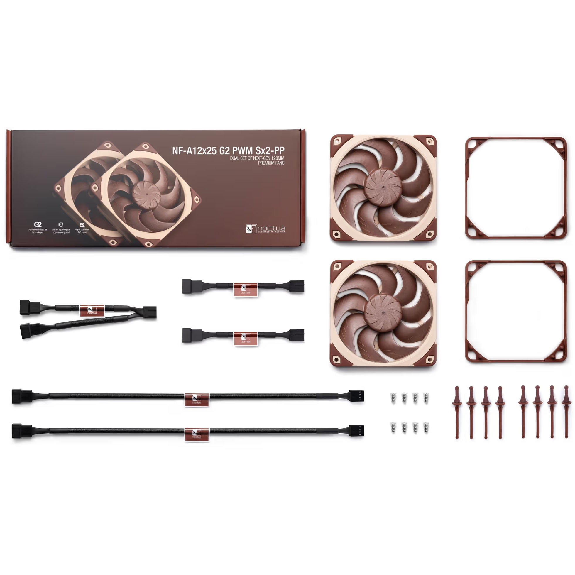 Noctua - Ventoinha Noctua NF-A12X25 G2 PWM 120mm (Pack 2)