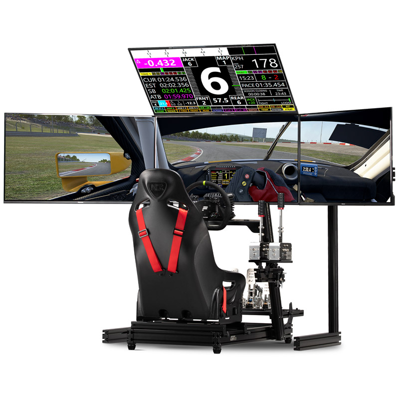 Next Level Racing - Suporte Monitor Next Level Racing Free Standing Quad Monitor Black Edition