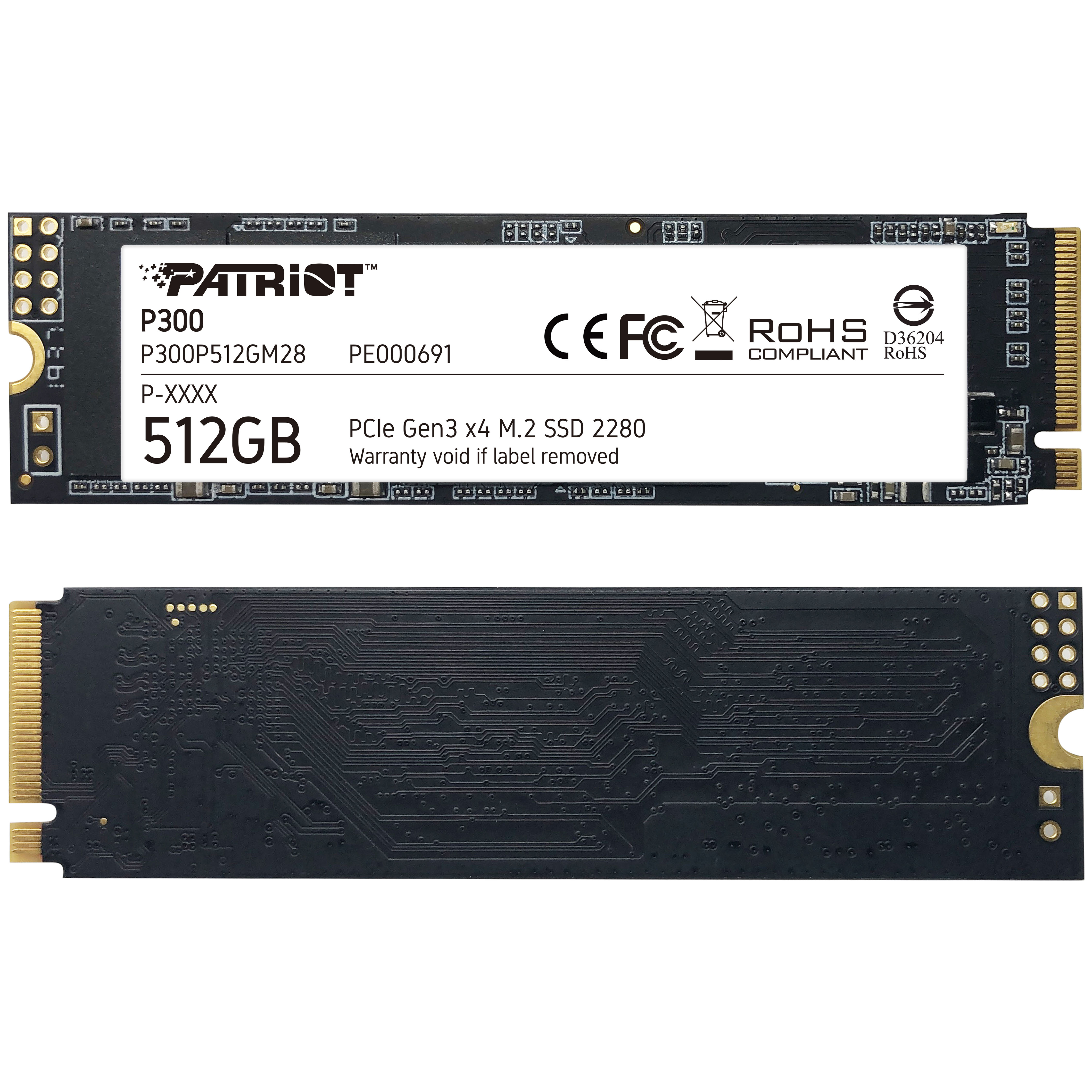 Patriot - SSD Patriot P300 Gen3 512GB M.2 NVMe 2280 (1700/1100MB/s)