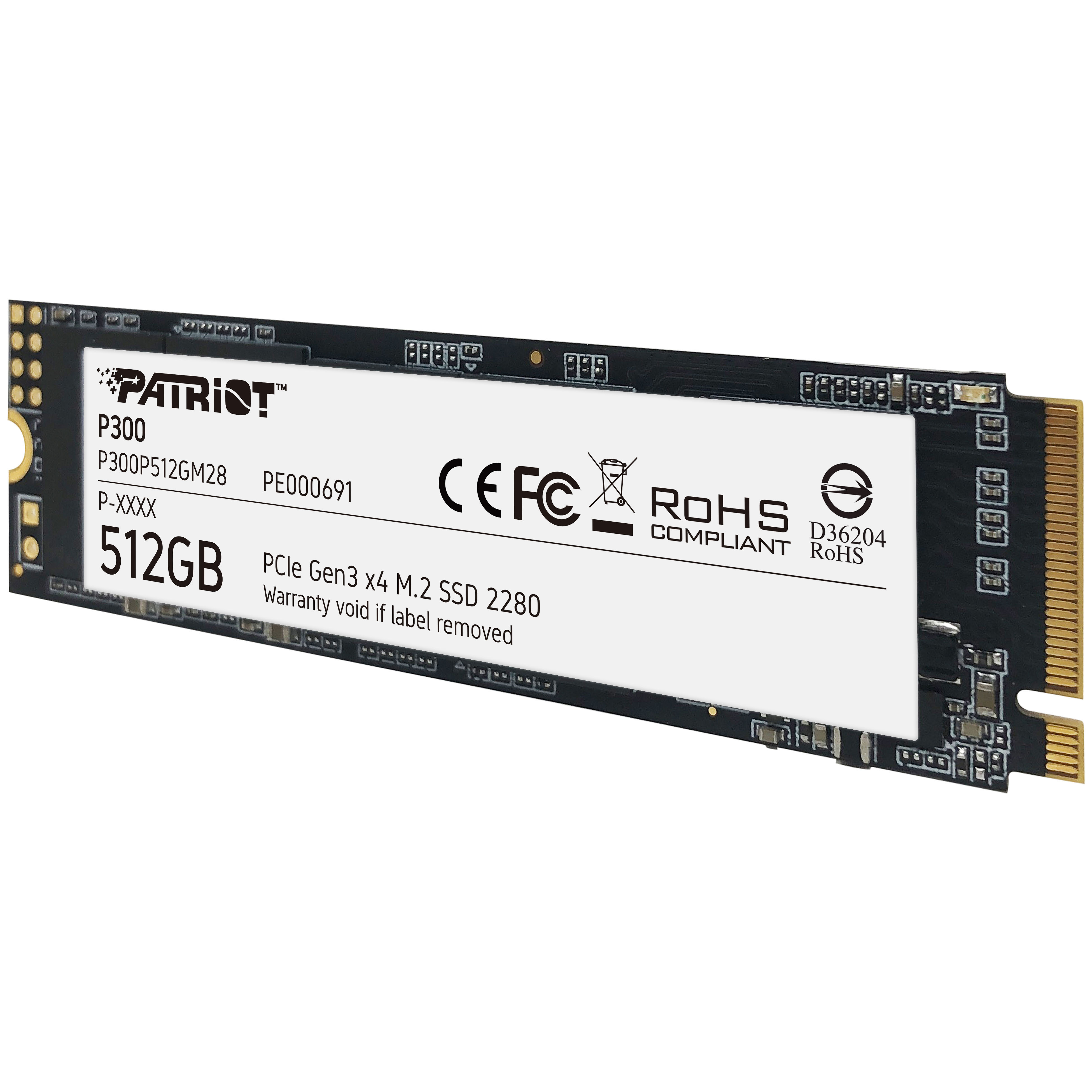 Picture of Picture of SSD Patriot P300 Gen3 512GB M.2 NVMe 2280 (1700/1100MB/s)