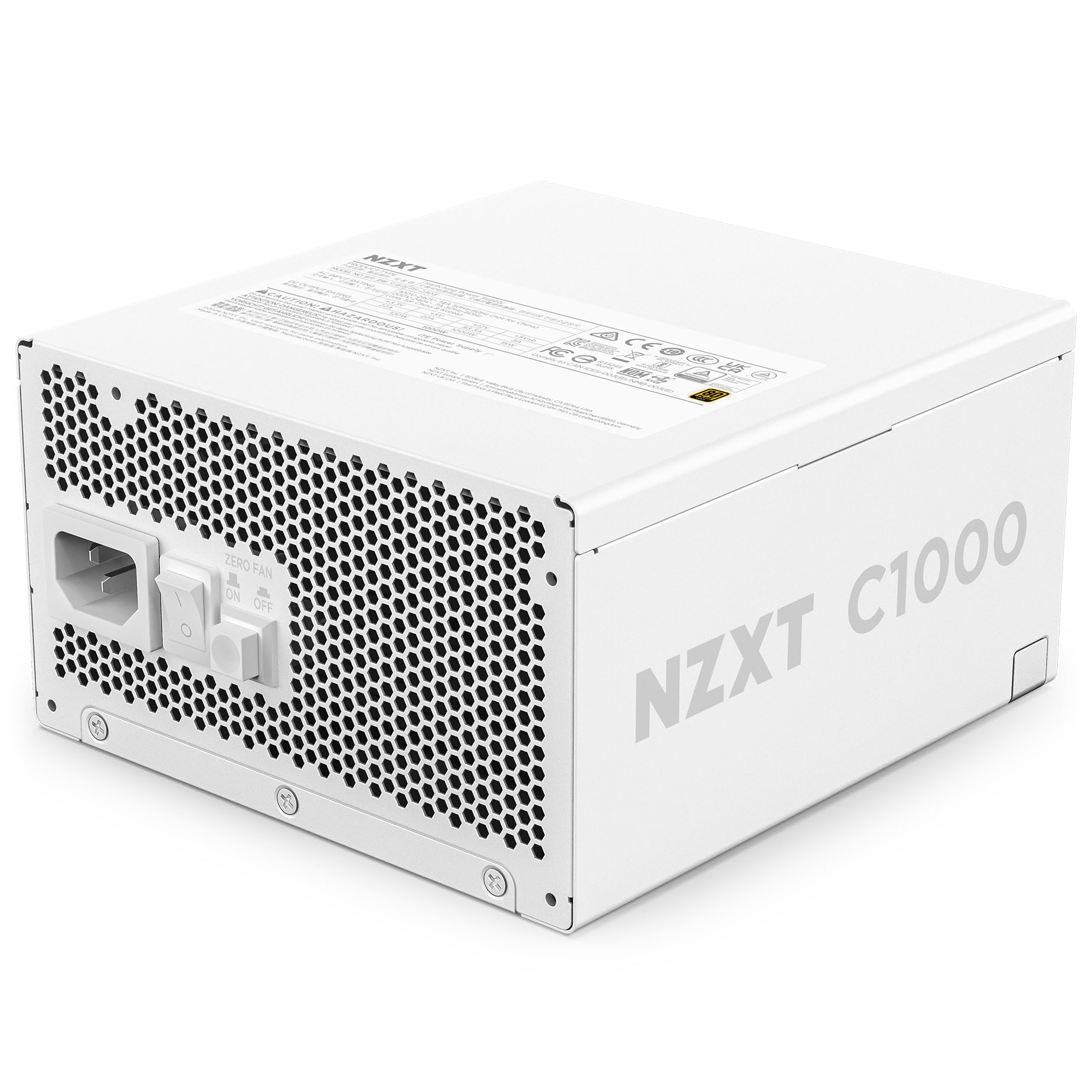 NZXT - Fonte de Alimentação NZXT 1000W 80+ Gold ATX 3.1 PCIe 5.1 Branca