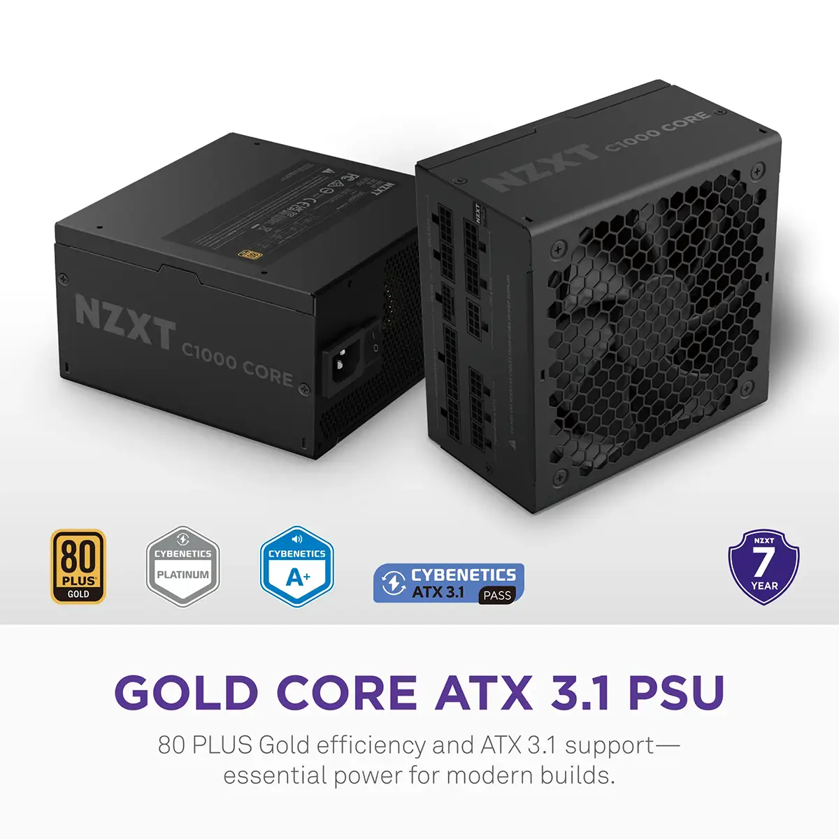 NZXT - Fonte de Alimentação NZXT 1000W Core 80+ Gold ATX 3.1 PCIe 5.1