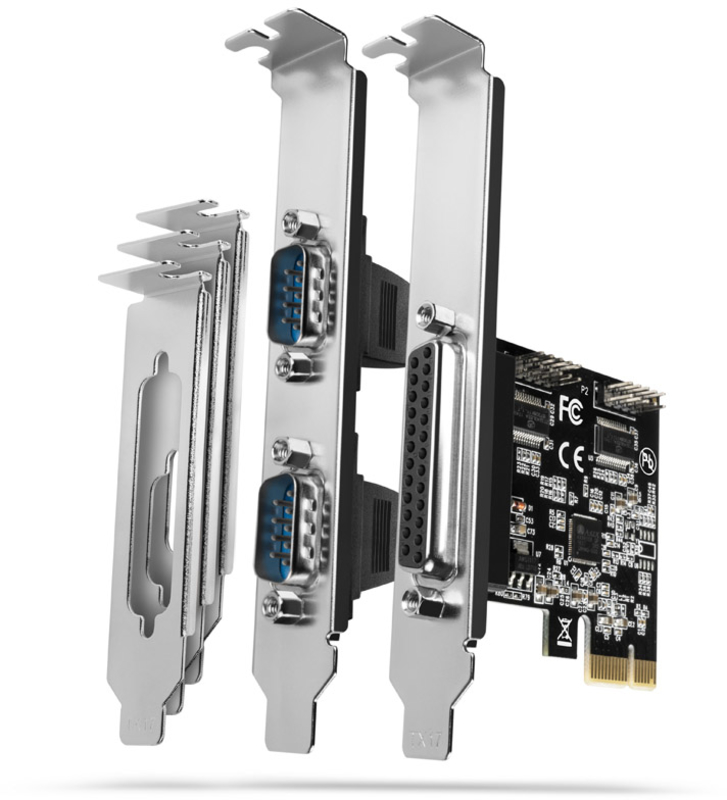 AXAGON - Adaptador PCIe AXAGON PCEA-PSN com 1x Porta Paralela + 2x Porta Série - ASIX AX99100 Chipset