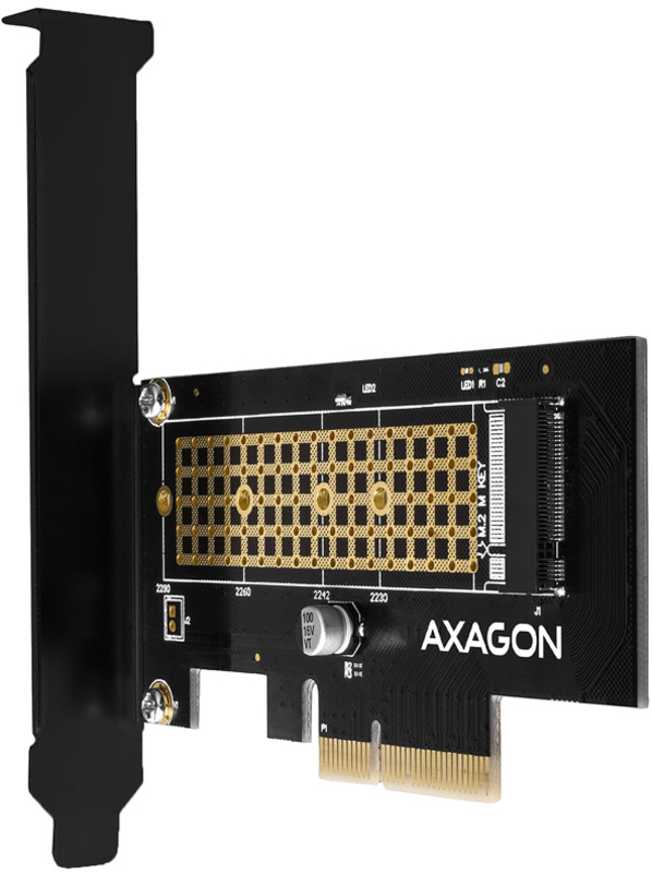 AXAGON - Adaptador PCIe-3.0-x4 AXAGON PCEM2-N, 1x M.2/NVMe/SSD com dissipador passivo