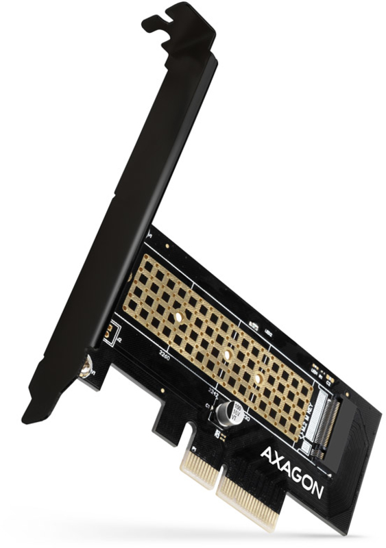 AXAGON - Adaptador PCIe-3.0-x4 AXAGON PCEM2-N, 1x M.2/NVMe/SSD com dissipador passivo