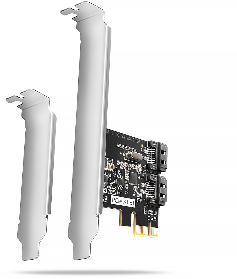 Picture of Picture of Controlador AXAGON PCES-SJ2 PCIe 2x internal SATA 6G port, JMB582 + LP
