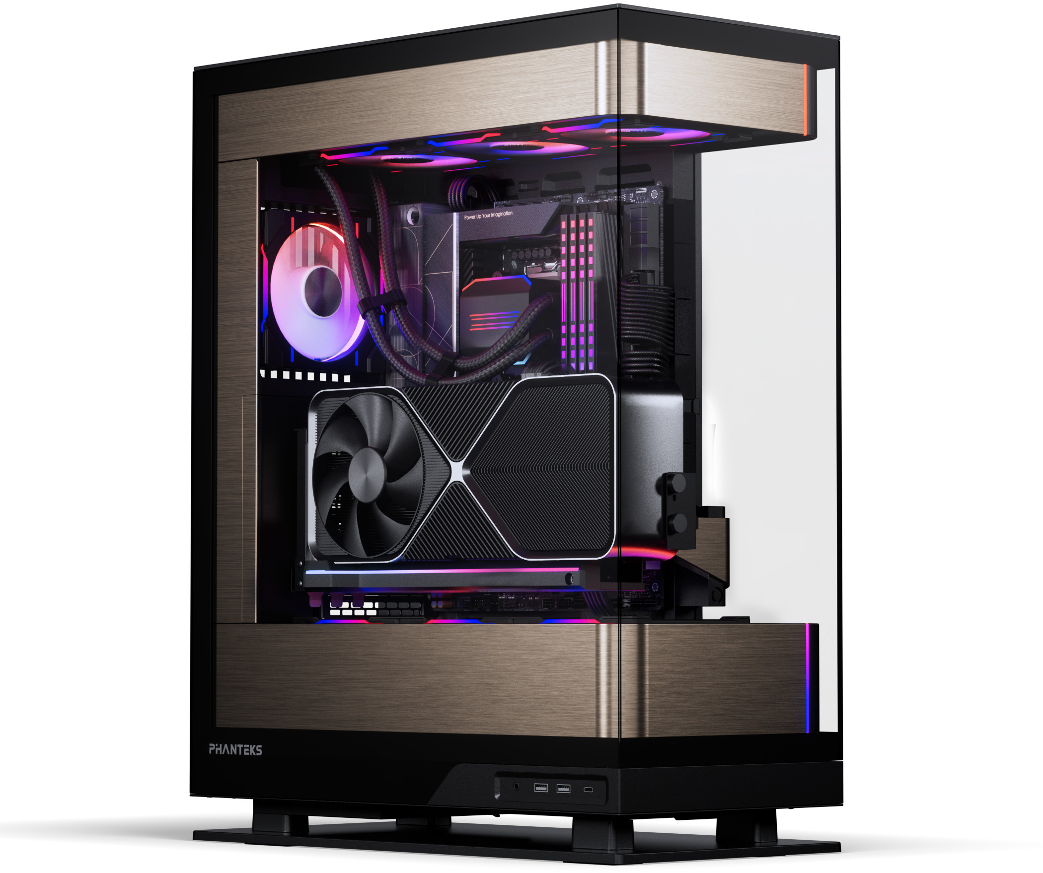 Picture of Picture of Caixa ATX Phanteks Evolv Series X2 Vidro Temperado DRGB Preto/Dourado