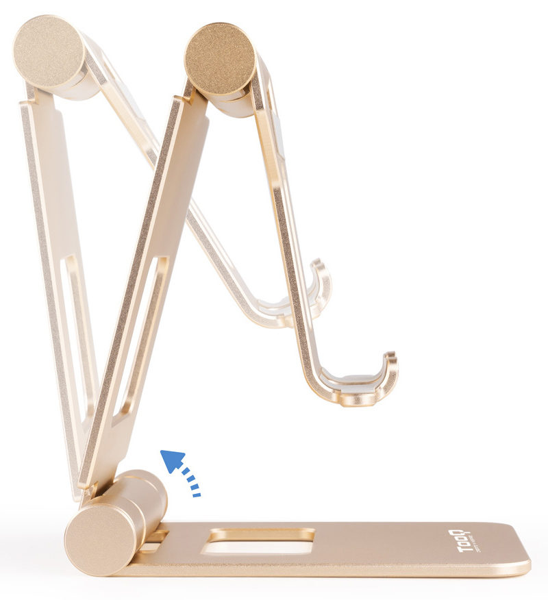 Tooq - Suporte de Mesa Tooq Ajustável p/ Smartphone/Tablet Max. 10" Dourado