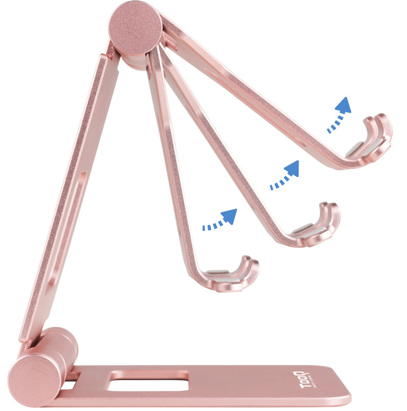 Tooq - Suporte de Mesa Tooq Ajustável p/ Smartphone/Tablet Max. 10" Rosa