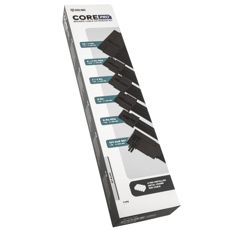 Kolink - Kit de Extensão Kolink Core Pro 12V-2x6 Type 1 - Jet Black