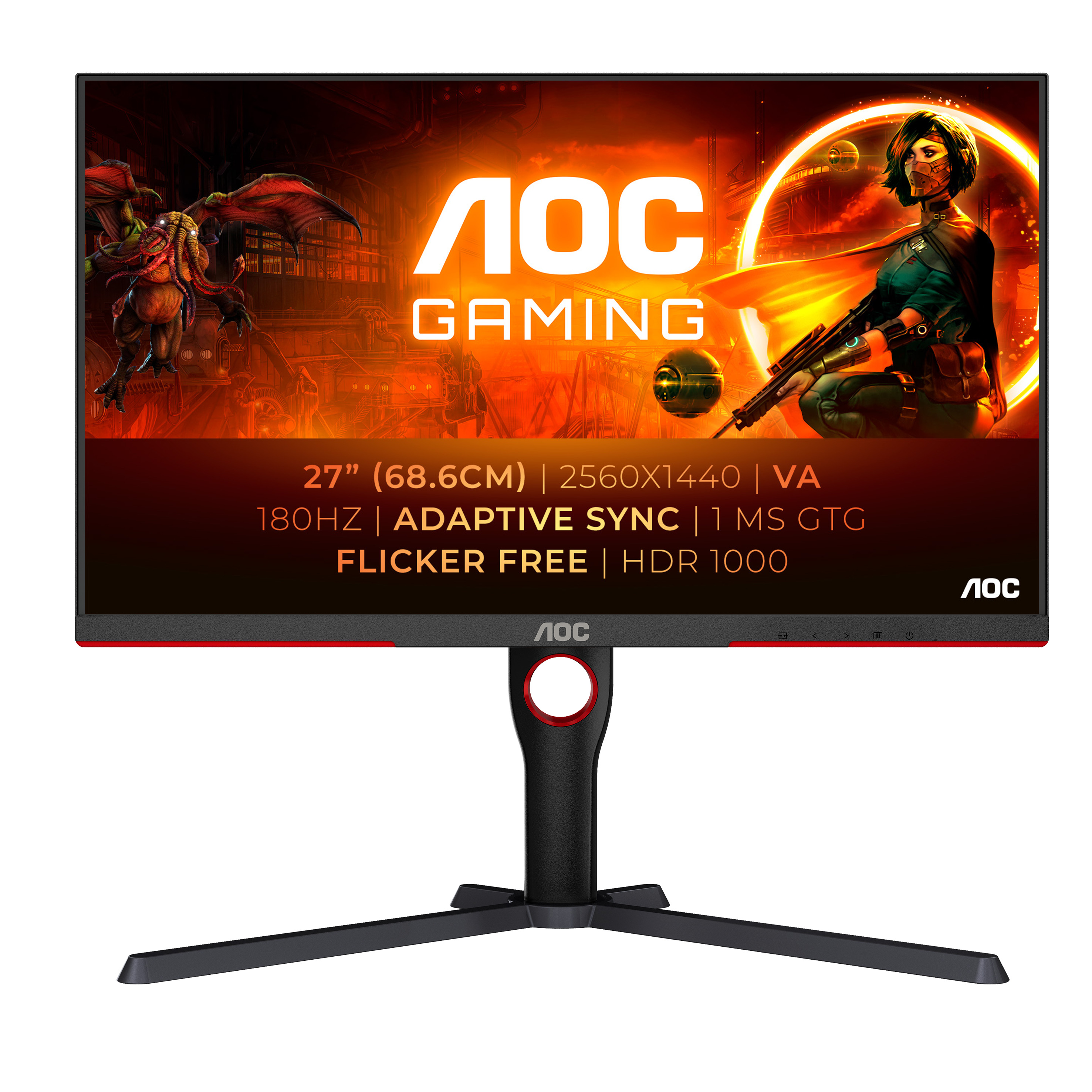 Picture of Picture of Monitor AOC Gaming 27" Q27G3XMN Mini-LED QHD 180Hz 1ms HDR100 Freesync Premium Pro