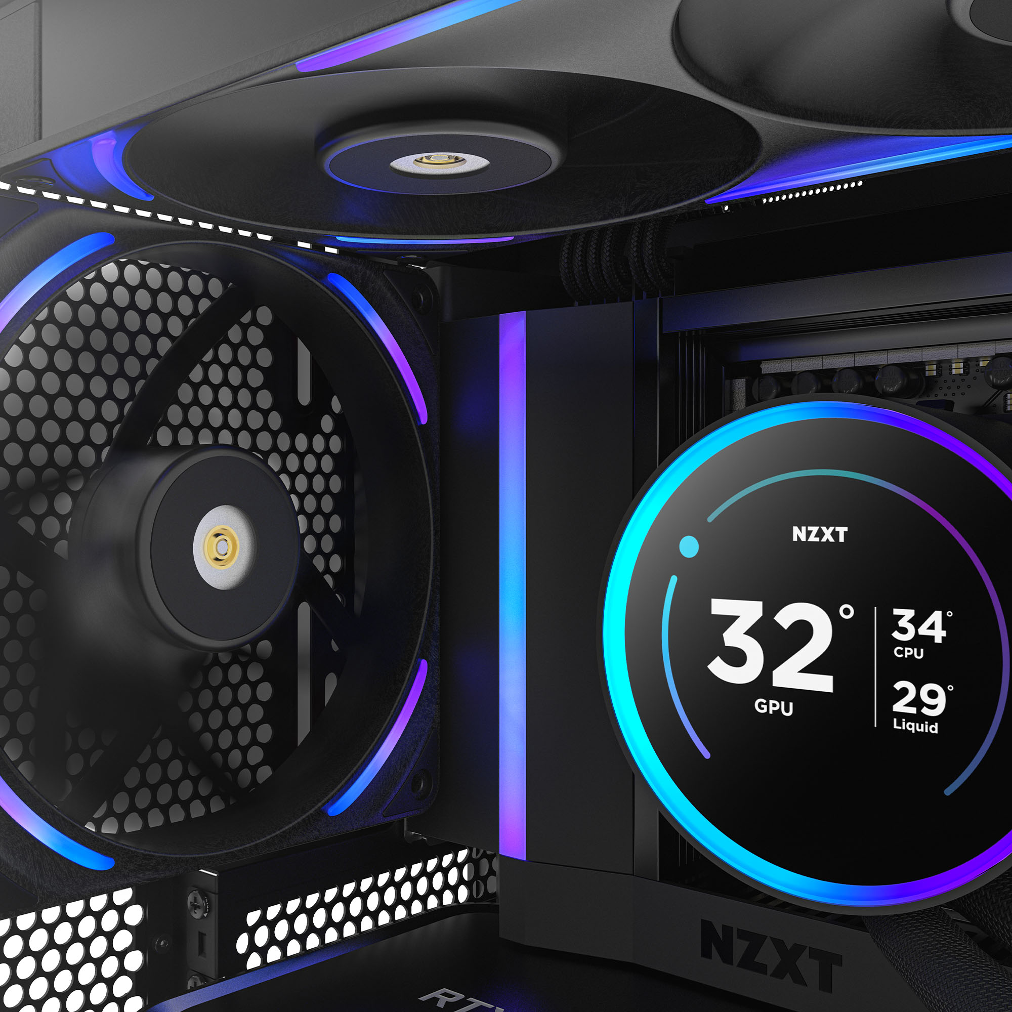 NZXT - Ventoinha NZXT F140x Perfomance RGB 140mm - Single Pack Pretas