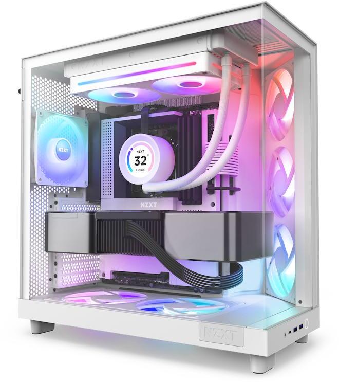 NZXT - Ventoinha NZXT F240 RGB Core Single-Frame Brancas - Dupla Ventoínha 120mm (240mm)