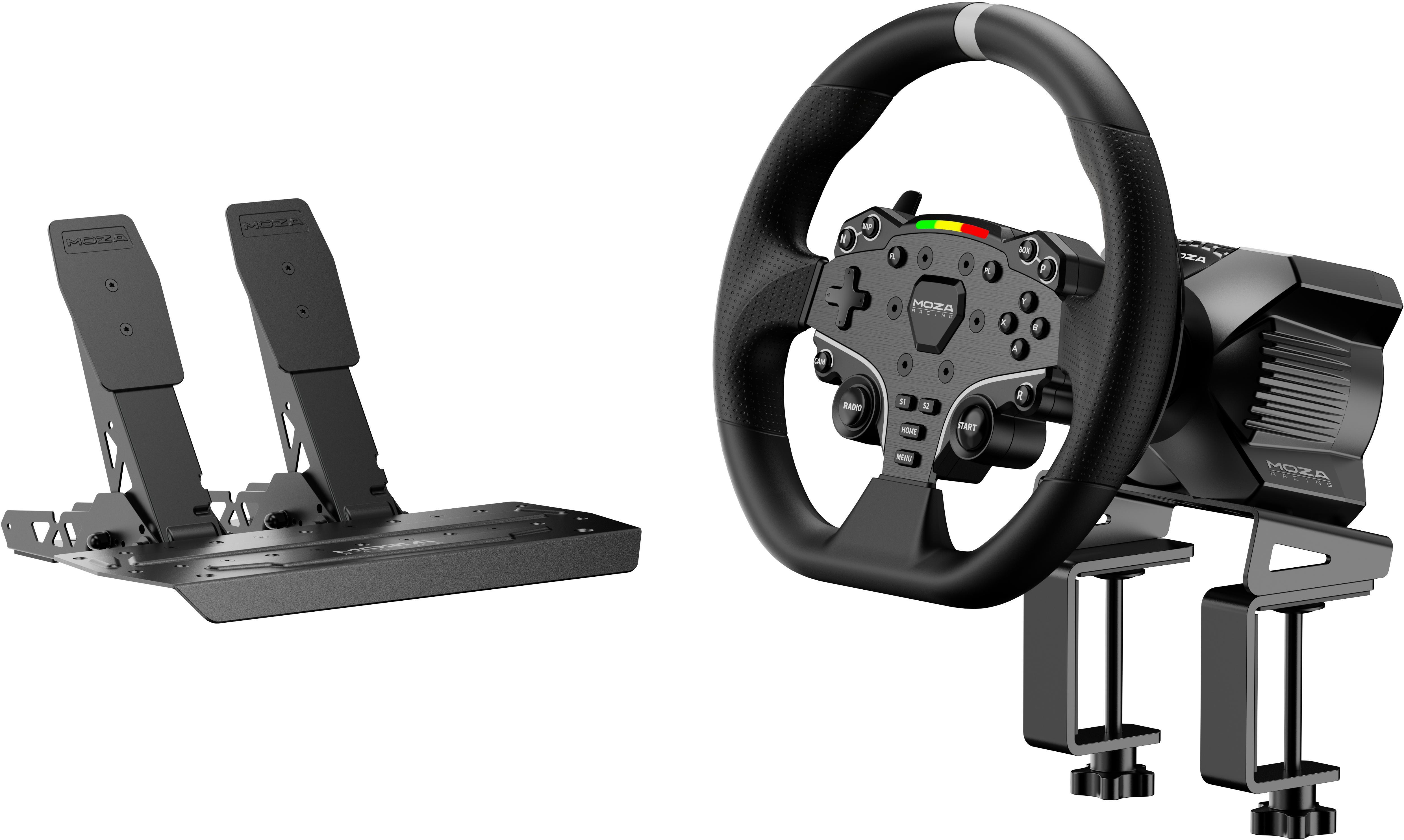 Picture of Picture of Conjunto MOZA Racing R3 Racing Simulator PC ( Base Volante Direct Drive R3 + Volante ES + Pedais SR-P Lite + Suporte de Mesa R5)